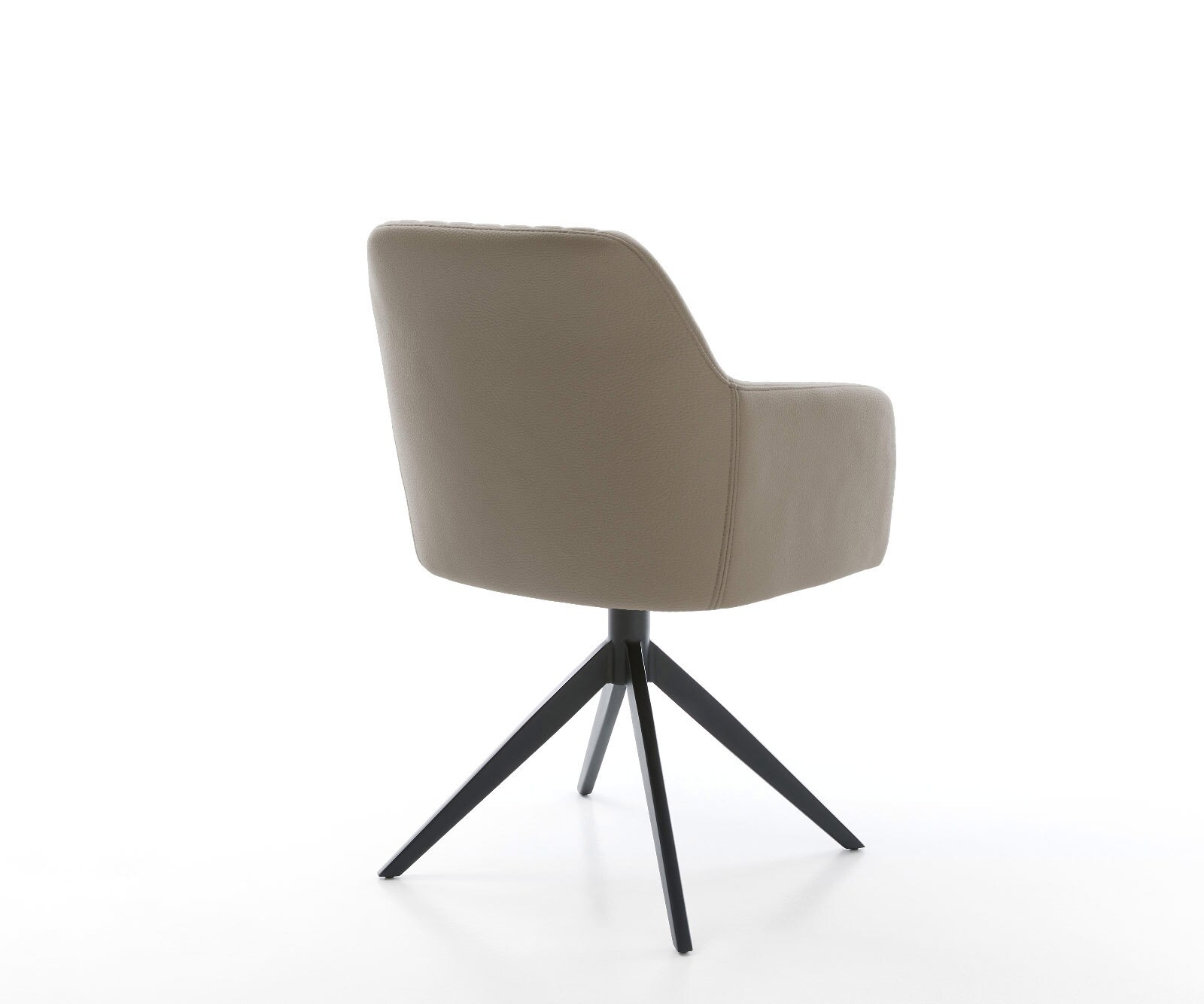 Chaise-pivotante Greg-Flex cuir de vache couleur boue pied croisé large noir pivotement sur 360° fonction bascule ressorts ensachés 4