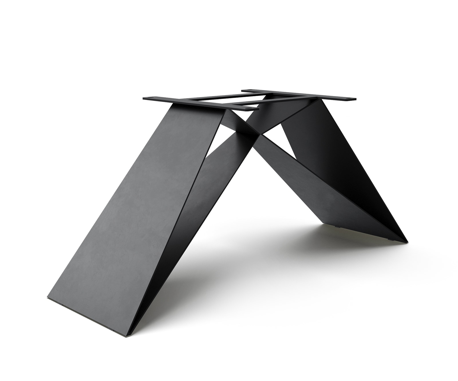 Cadre en V acier plat métal noir pour plateaux de table à partir de 200 cm Cadre en V acier plat métal noir pour plateaux de table à partir de 200 cm