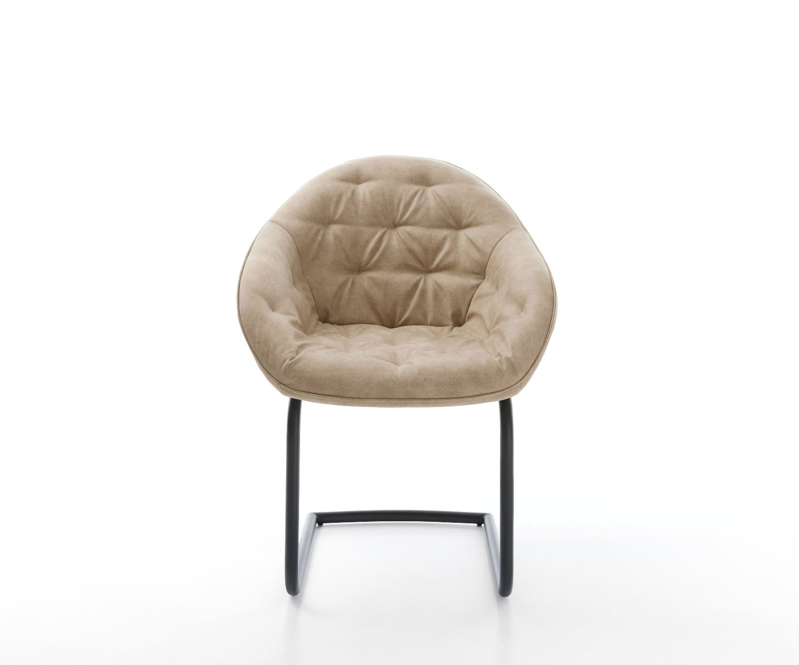 Cantilever Gaio-Flex microvelours beige vintage pied cantilever rond noir 1 Cantilever Gaio-Flex microvelours beige vintage pied cantilever rond noir 1