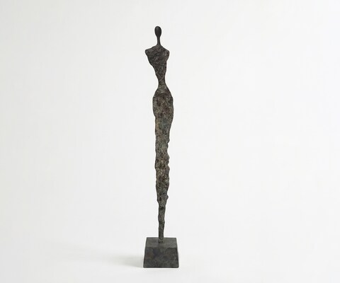 Figurine Valeria l15 x P15 x H102 cm Aluminium Umbra Antica Faite main