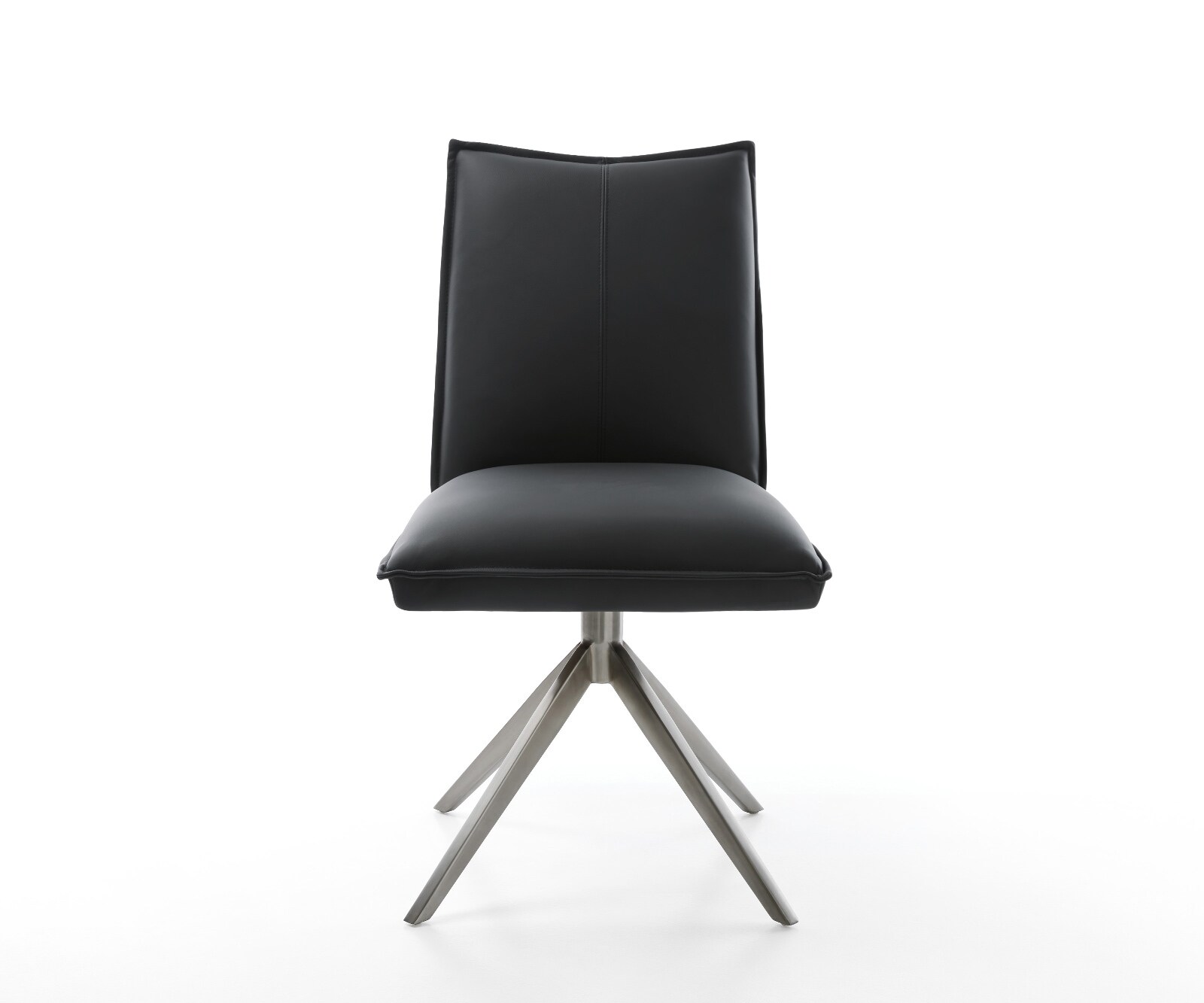 Chaise-pivotante Lelio-Flex cuir de vache noir pied croisé large grafiete pivotement sur 360° fonction bascule ressorts ensachés 2