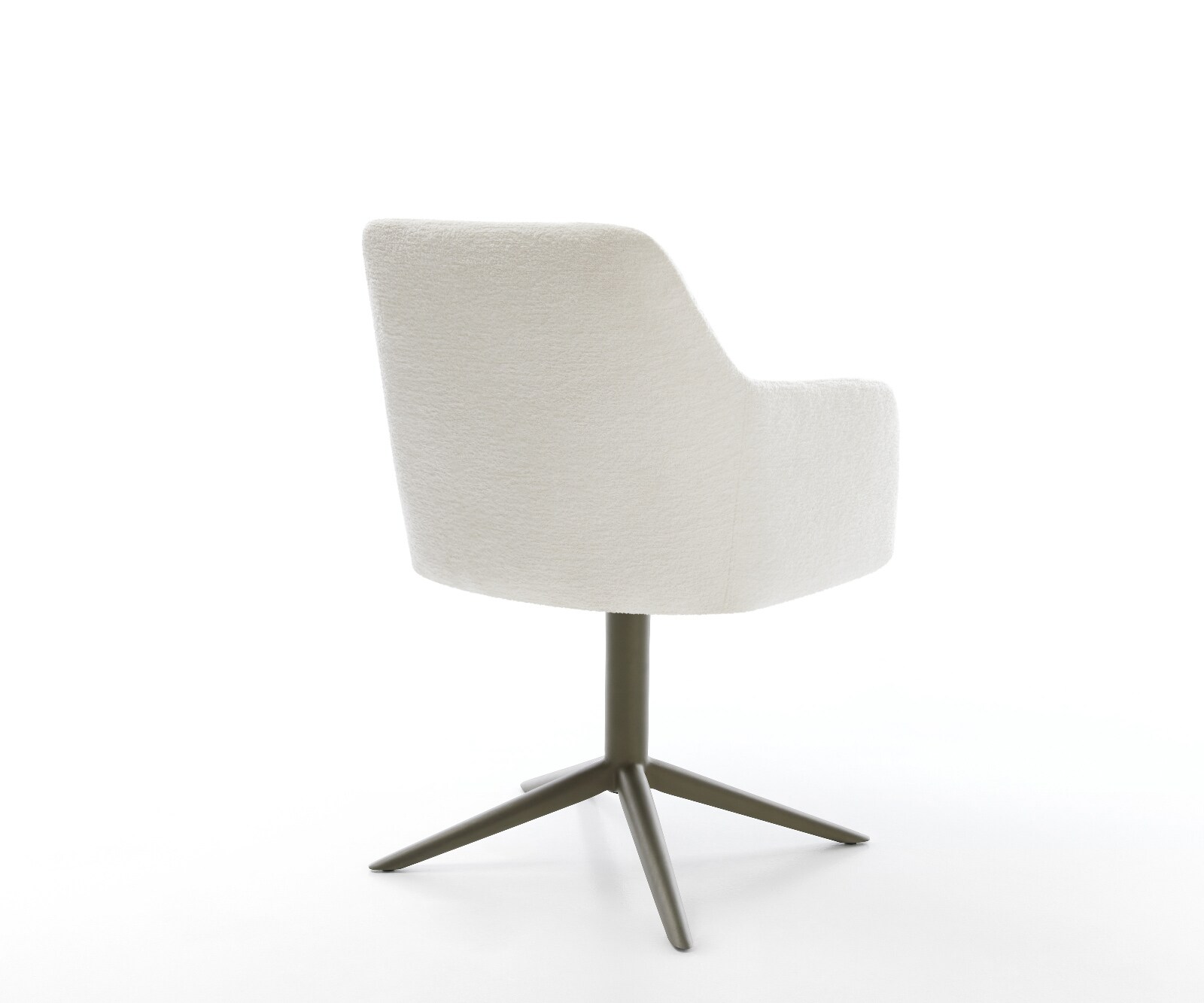 Chaise-pivotante Greg-Flex bouclé doux beige pied de chaise 4 branches aspect titane pivotement sur 360° fonction bascule resorts ensachés 5