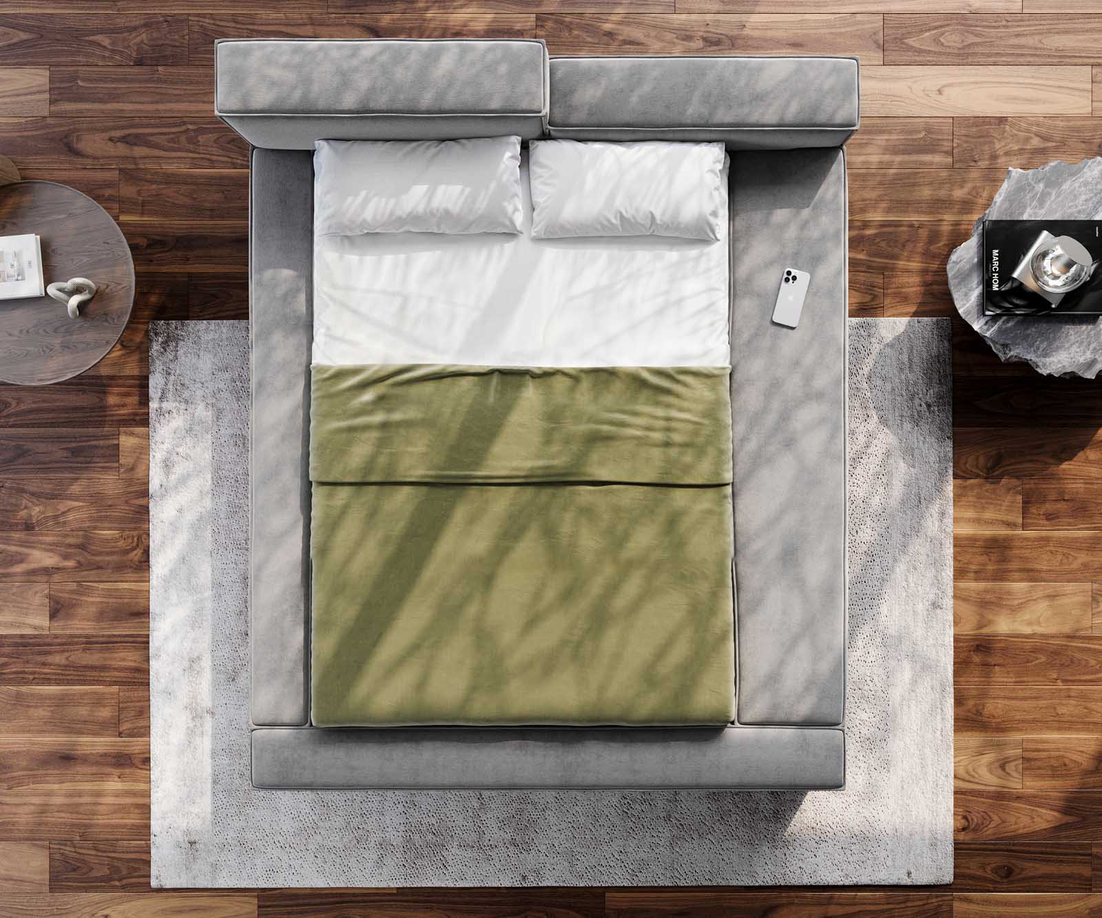 Sommier-rembourré Kalinea 140x200 cm microfibre grise 5 Sommier-rembourré Kalinea 140x200 cm microfibre grise 5