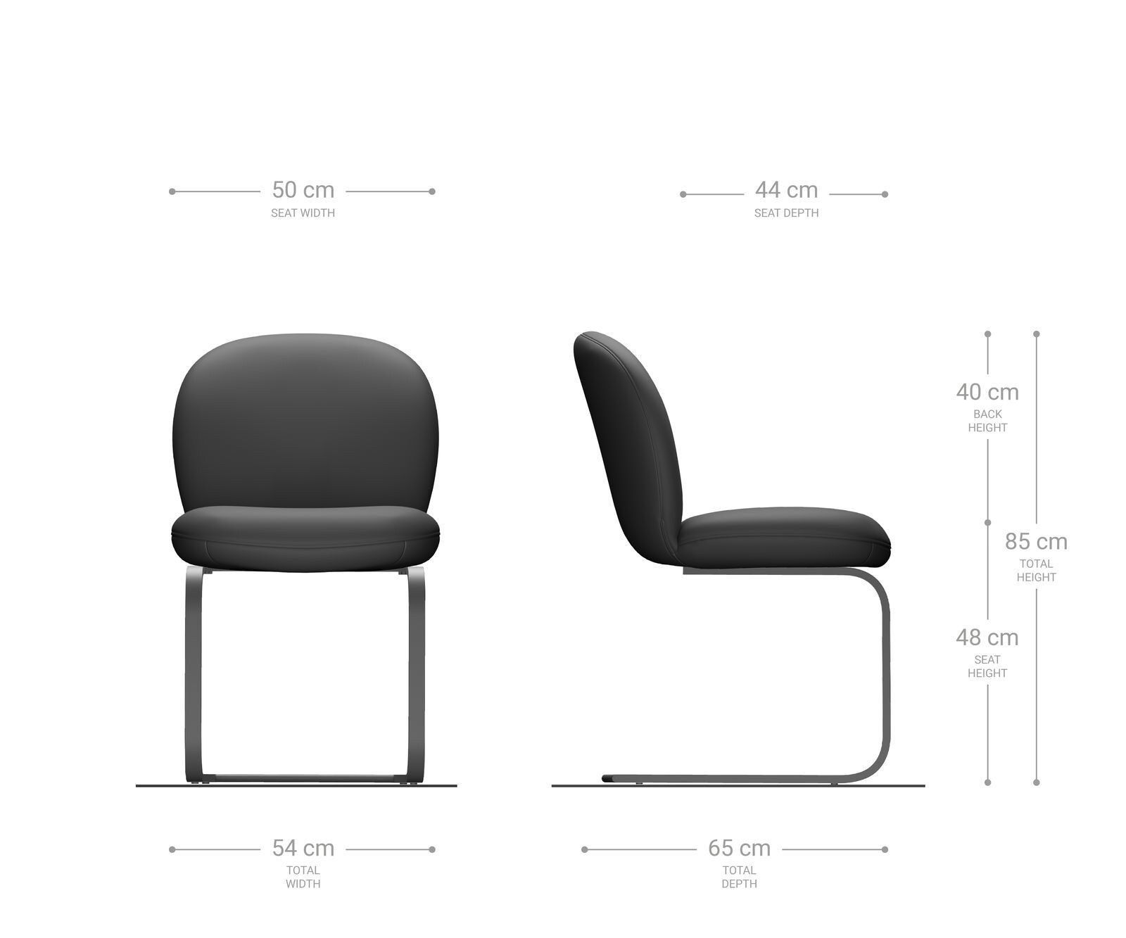 Cantilever Nube-Flex cuir de vache couleur boue pied cantilever plat acier inoxydable brossé ressorts ensachés 6