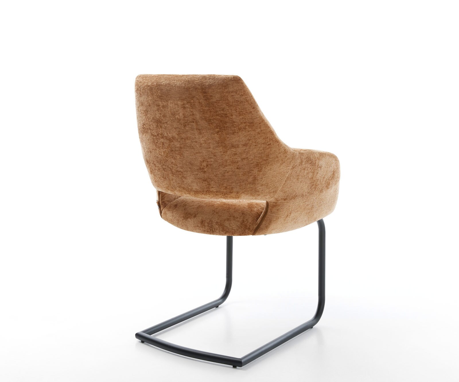 Cantilever Yago-Flex avec accoudoirs chenille rouille pied cantilever rond noir ressorts ensachés 4 Cantilever Yago-Flex avec accoudoirs chenille rouille pied cantilever rond noir ressorts ensachés 4