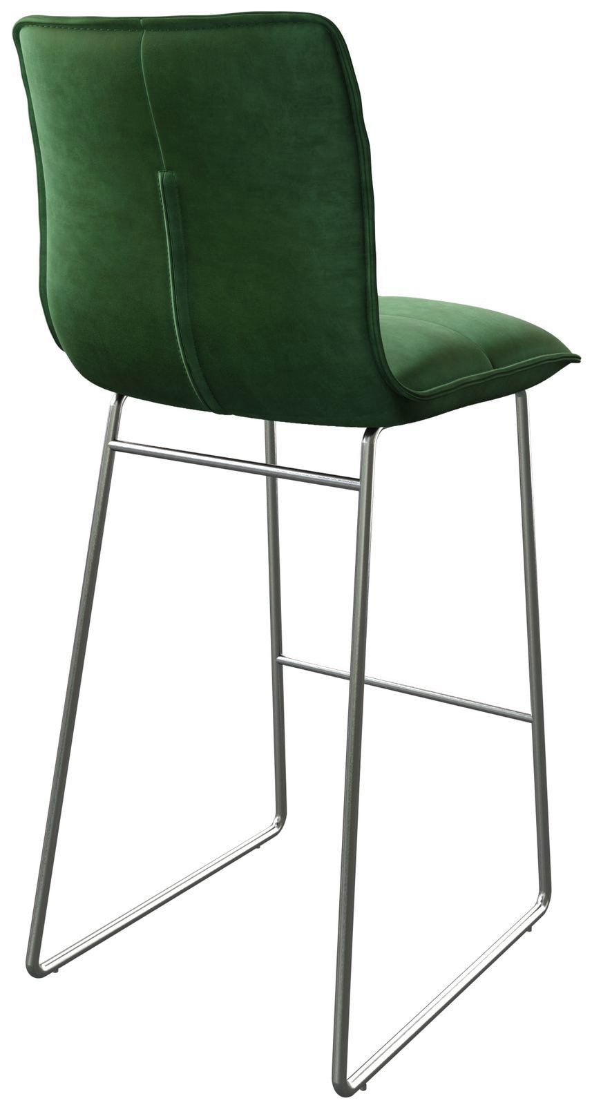 Chaise-de-bar Maddy-Flex velours vert cadre de patins acier inoxydable 4 Chaise-de-bar Maddy-Flex velours vert cadre de patins acier inoxydable 4