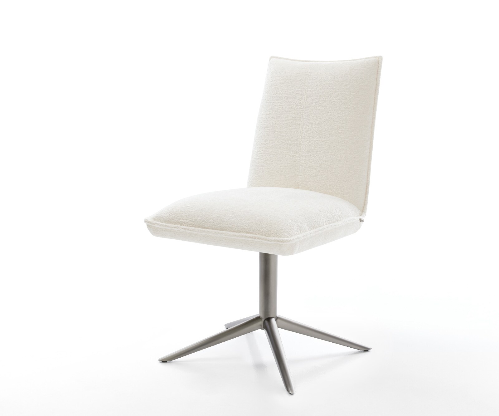 Chaise-pivotante Lelio-Flex bouclé doux beige pied de chaise 4 branches grafiete pivotement sur 360° fonction bascule resorts ensachés 1