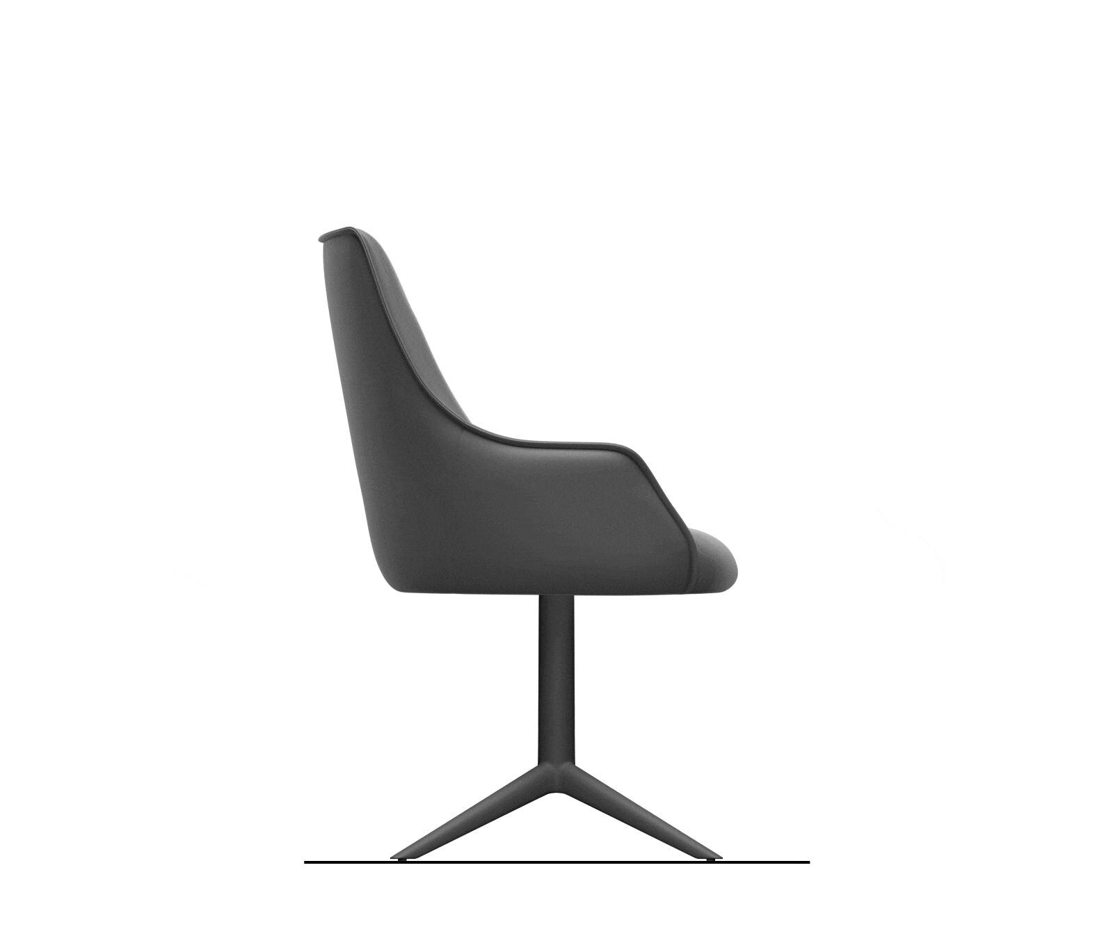 Chaise-pivotante Alja-Flex avec accoudoirs tissu structuré doux gris pied de chaise 4 branches grafiete pivotement sur 360° fonction bascule resorts ensachés 9