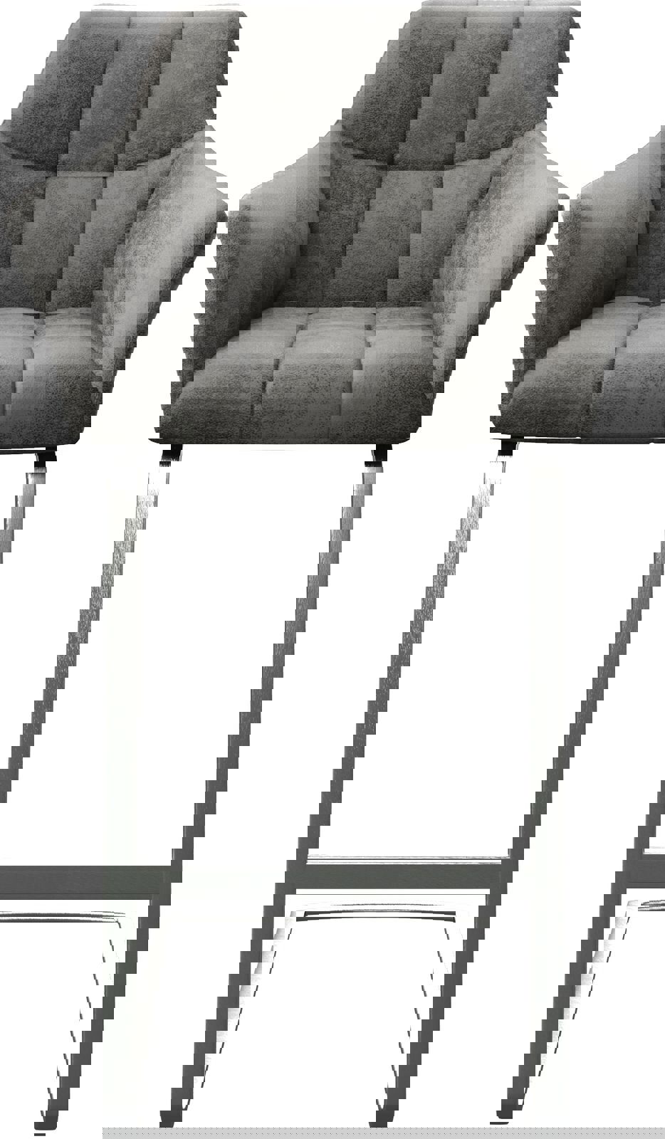 Chaise-de-bar Yulo-Flex vintage gris cantilever plat acier inoxydable 3