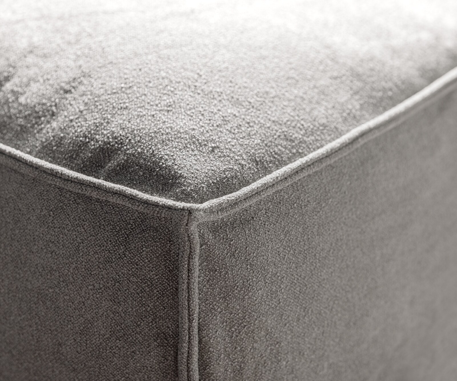 Bigsofa Freestyle 280x110 cm Tissu structuré doux Gris couture passepoilée 4