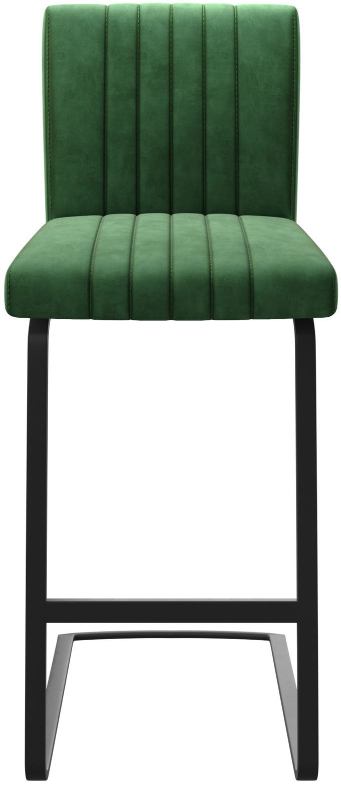Chaise-de-bar Luiga-Flex velours vert chaise cantilever métal plat 3