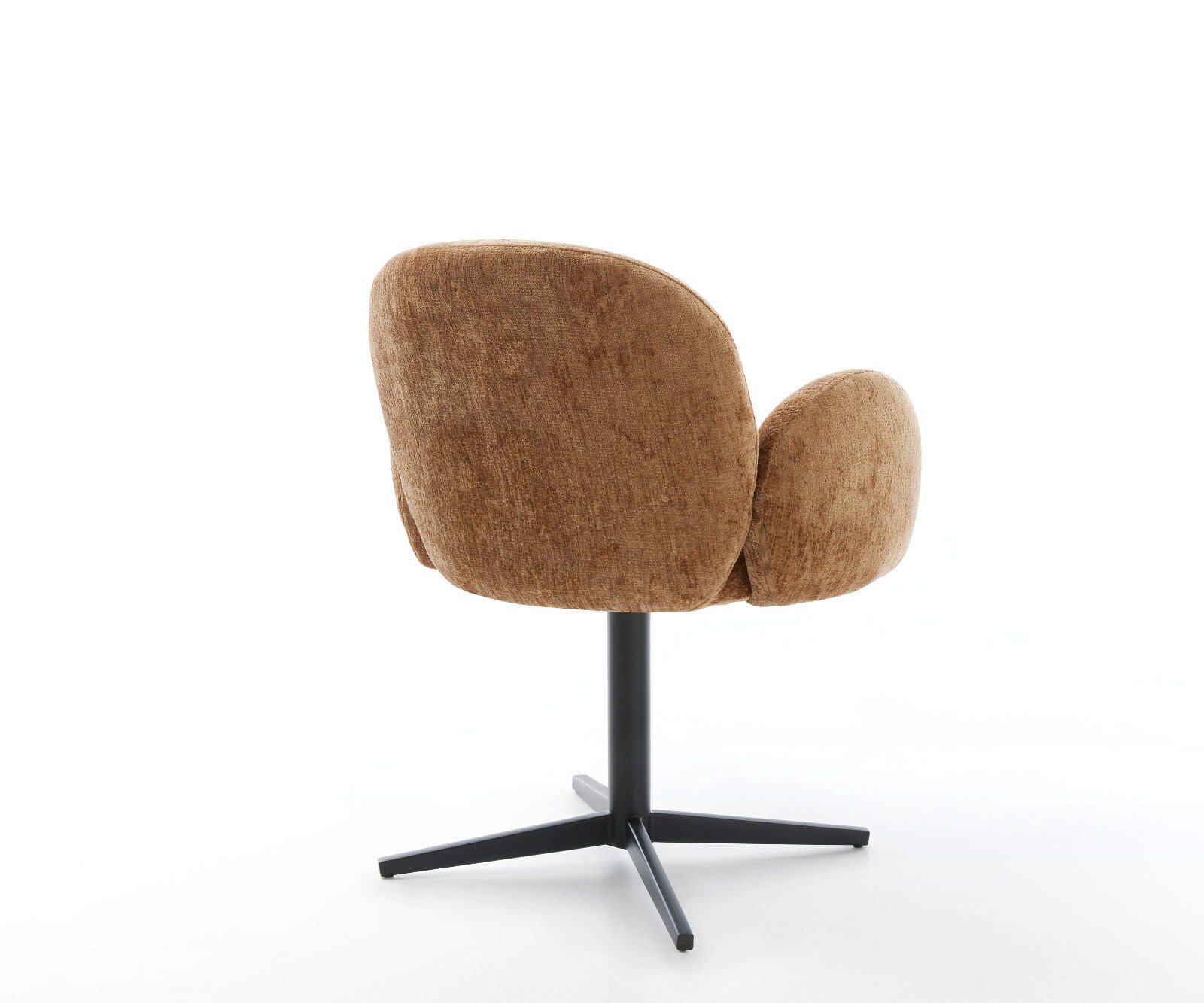 Chaise-pivotante Nube-Flex avec accoudoirs chenille rouille pied de chaise 4 branches noir pivotement sur 360° ressorts ensachés 4 Chaise-pivotante Nube-Flex avec accoudoirs chenille rouille pied de chaise 4 branches noir pivotement sur 360° ressorts ensachés 4