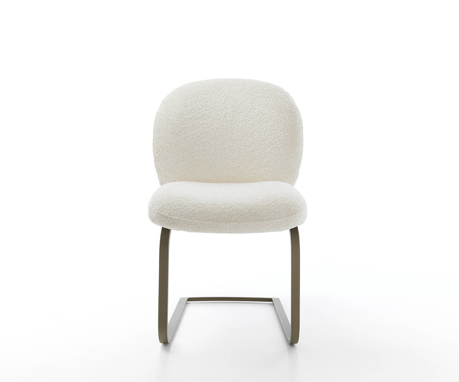 Cantilever Nube-Flex bouclé blanc pied cantilever plat aspect titane ressorts ensachés 1