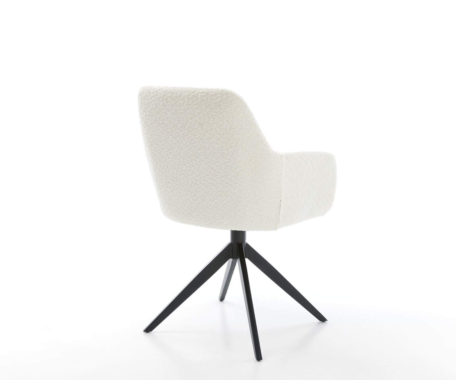 Chaise-pivotante Pejo-Flex bouclé blanc pied croisé large noir pivotement sur 360° fonction bascule ressorts ensachés 4