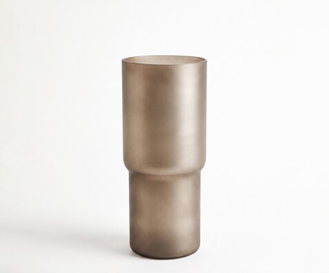 Vase Columna l18 x P18 x H40 cm Verre Opal Soufflé à la bouche