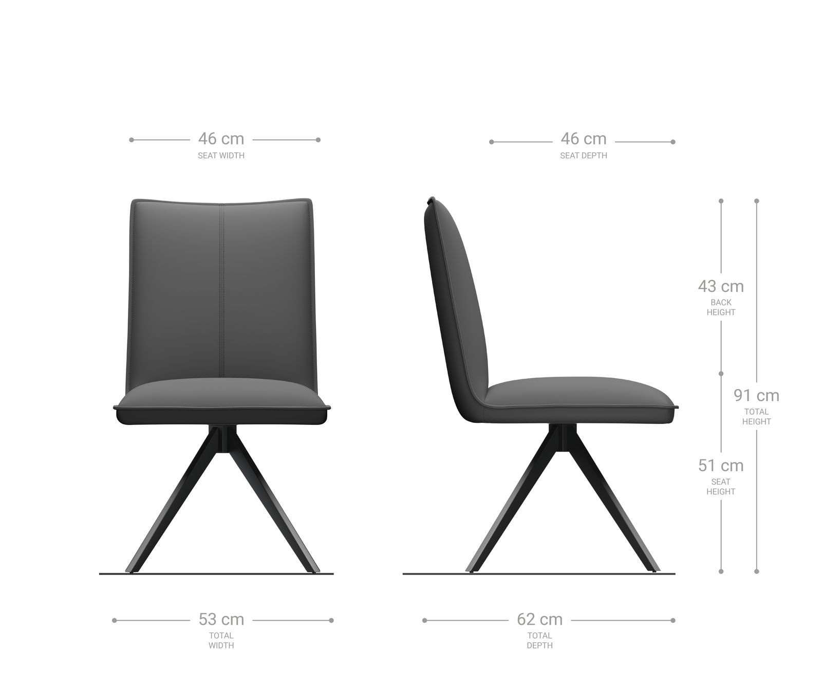 Chaise-de-salle-à-manger Lelio-Flex velours gris pied croisé large noir ressorts ensachés 5 Chaise-de-salle-à-manger Lelio-Flex velours gris pied croisé large noir ressorts ensachés 5
