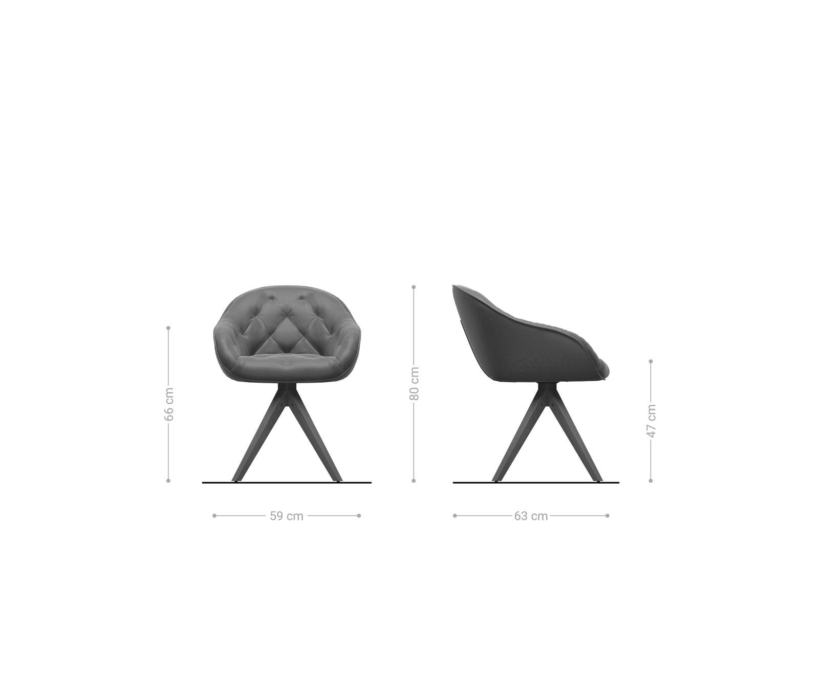 Chaise-pivotante Gaio-Flex tissu structuré doux gris pied en bois angulaire naturel pivotement sur 180° 6
