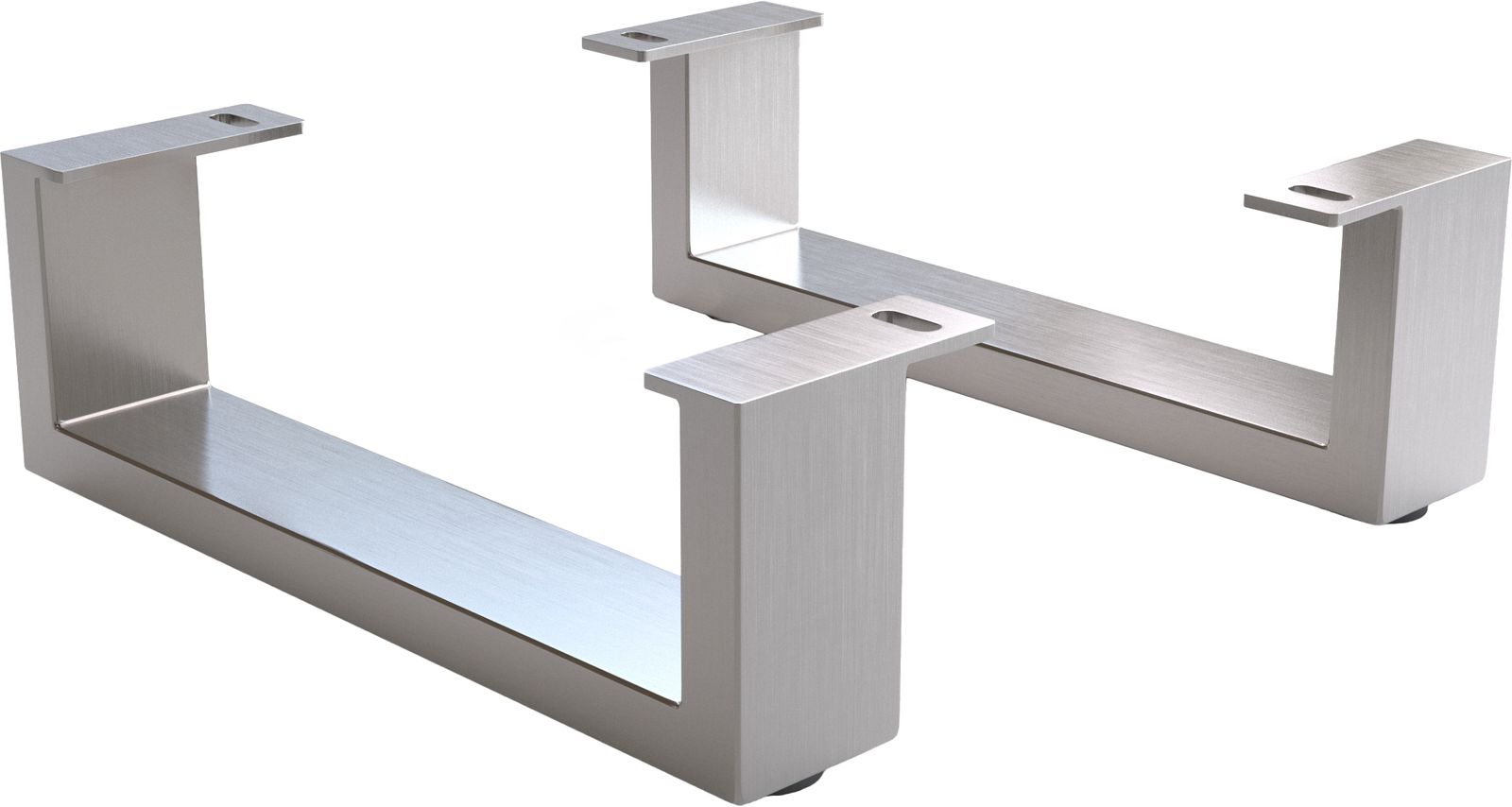 Pied-patin 12,5 cm inox brossé pour meubles à caisson de profondeur 45 cm (set de 2)