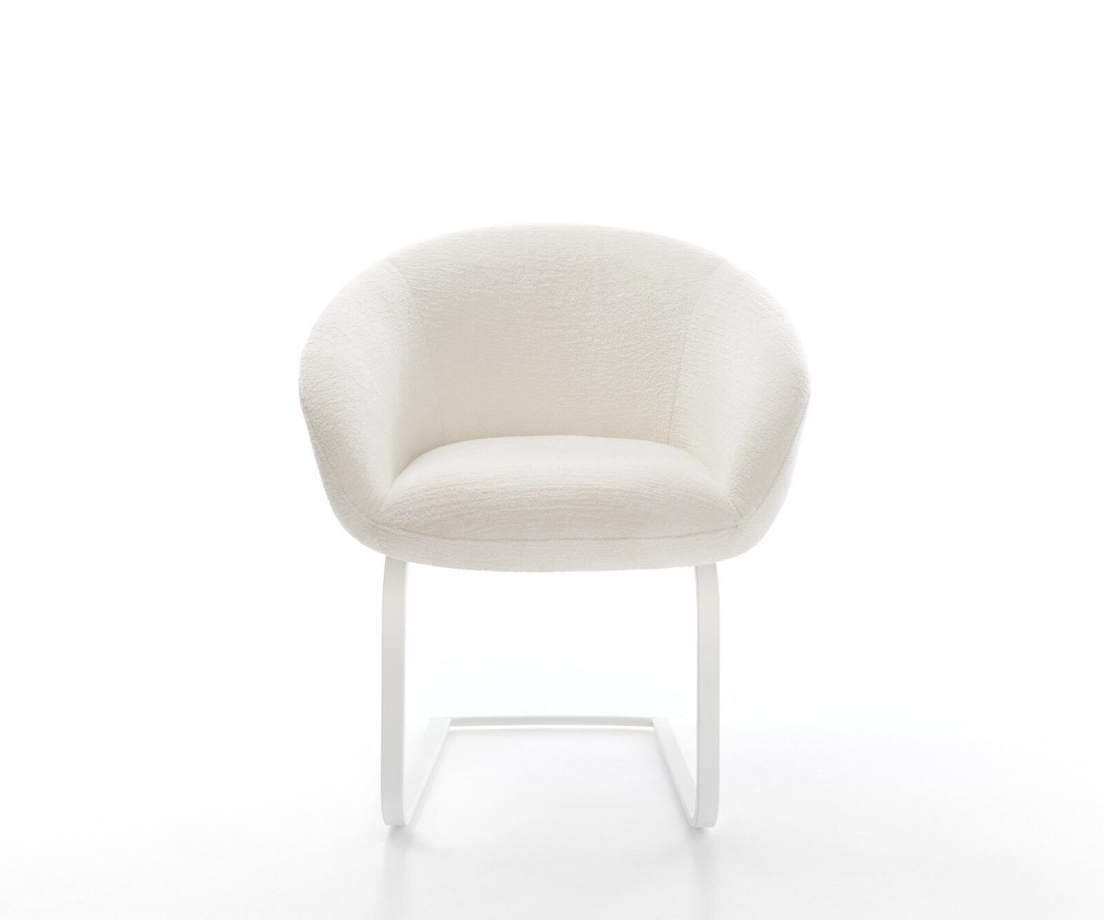 Cantilever Vinka-Flex avec accoudoirs bouclé doux beige pied cantilever plat blanc resorts ensachés 2