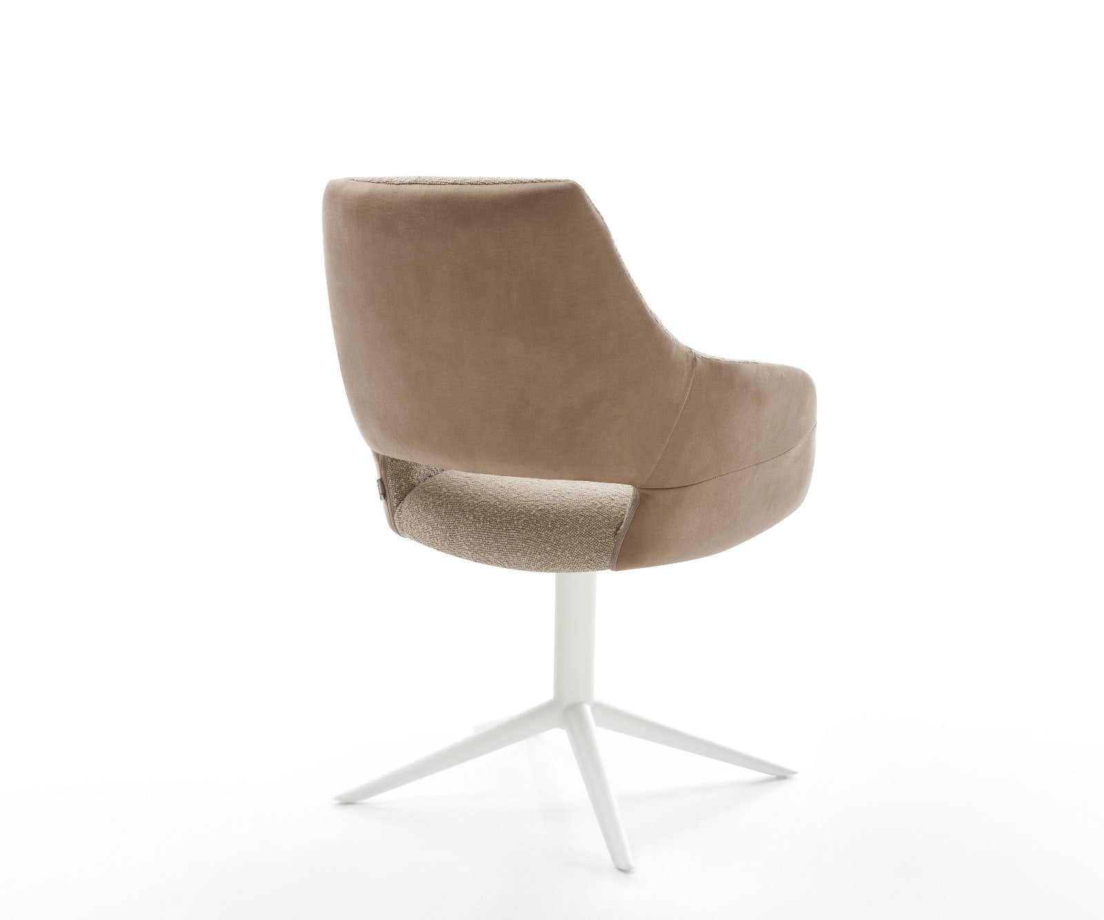 Chaise-pivotante Yago-Flex avec accoudoirs tissu mixte couleur boue pied de chaise 4 branches blanc pivotement sur 360° fonction bascule ressorts ensachés 4 Chaise-pivotante Yago-Flex avec accoudoirs tissu mixte couleur boue pied de chaise 4 branches blanc pivotement sur 360° fonction bascule ressorts ensachés 4