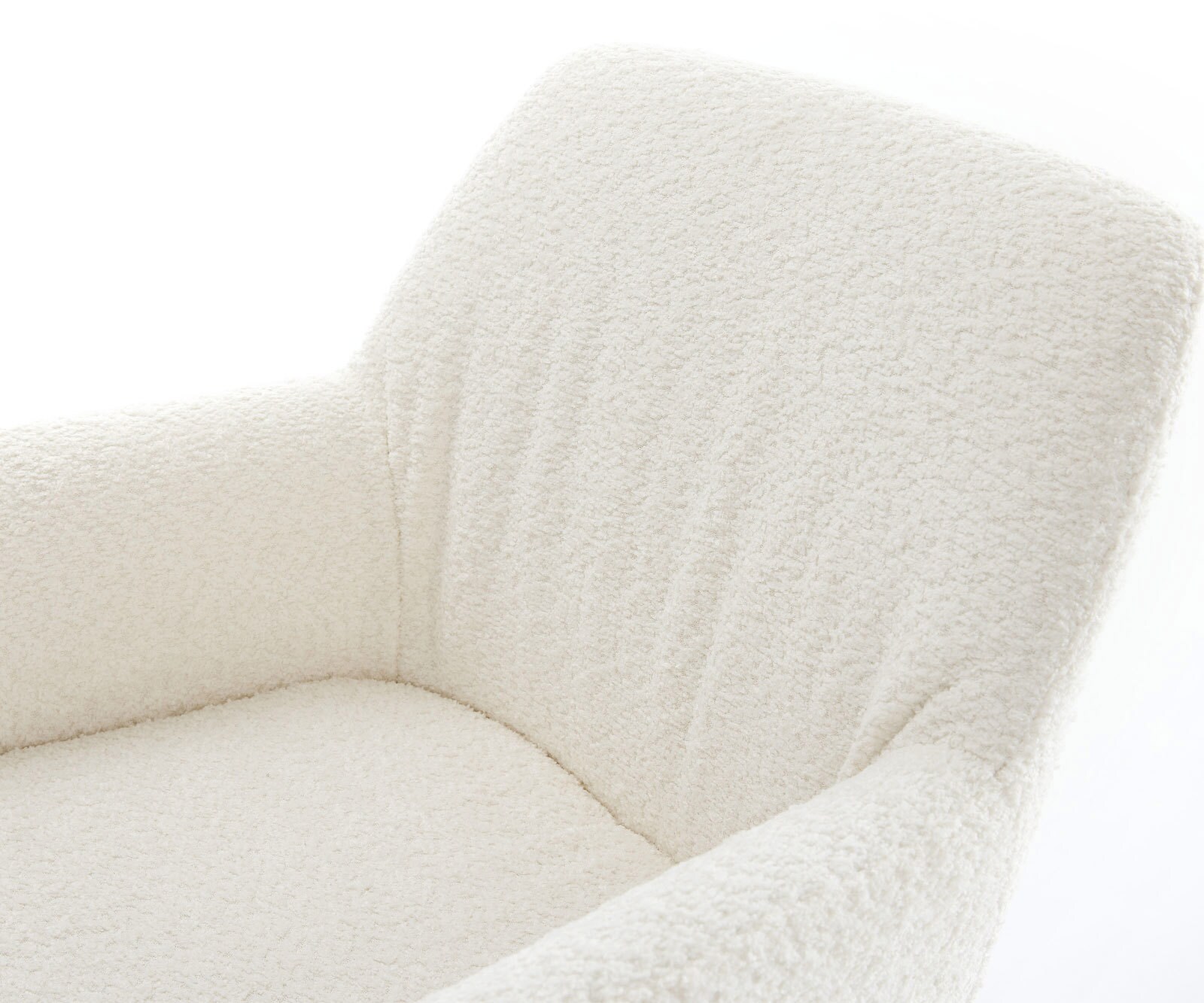 Cantilever Xana-Flex avec accoudoirs bouclé blanc pied cantilever rond acier inoxydable brossé ressorts ensachés 4