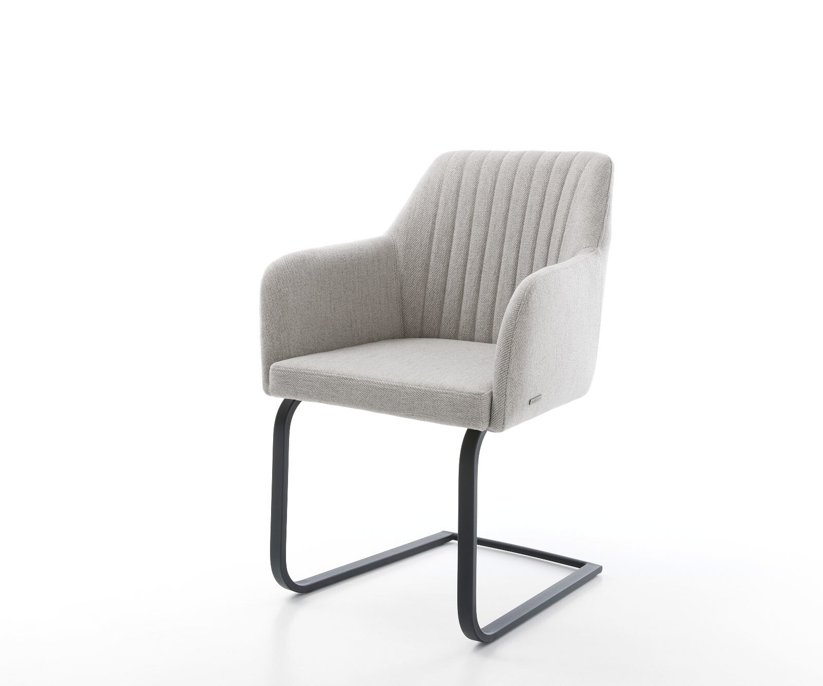 Cantilever Greg-Flex rayures gris clair pied cantilever plat noir ressorts ensachés