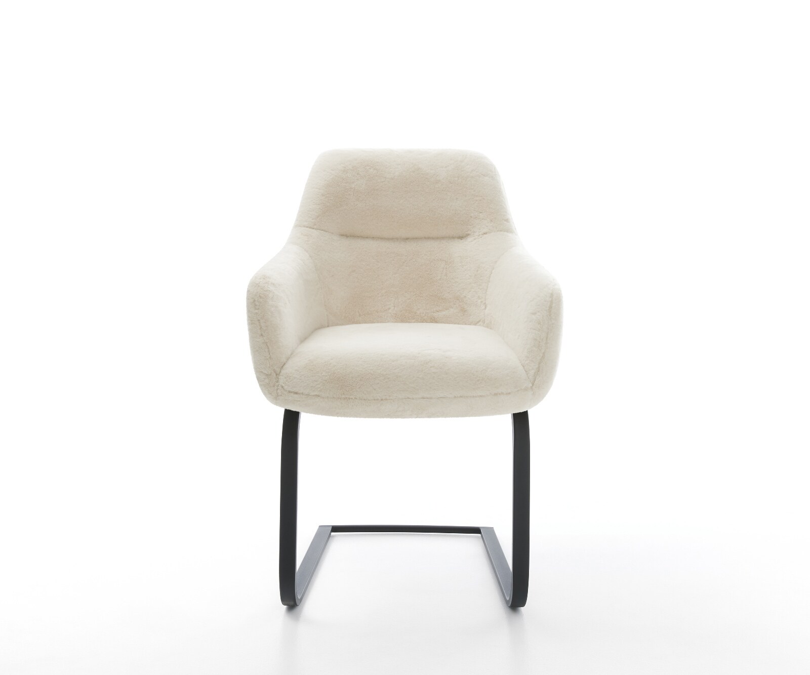 Cantilever Pejo-Flex peluche crème-blanc pied cantilever plat noir resorts ensachés 1