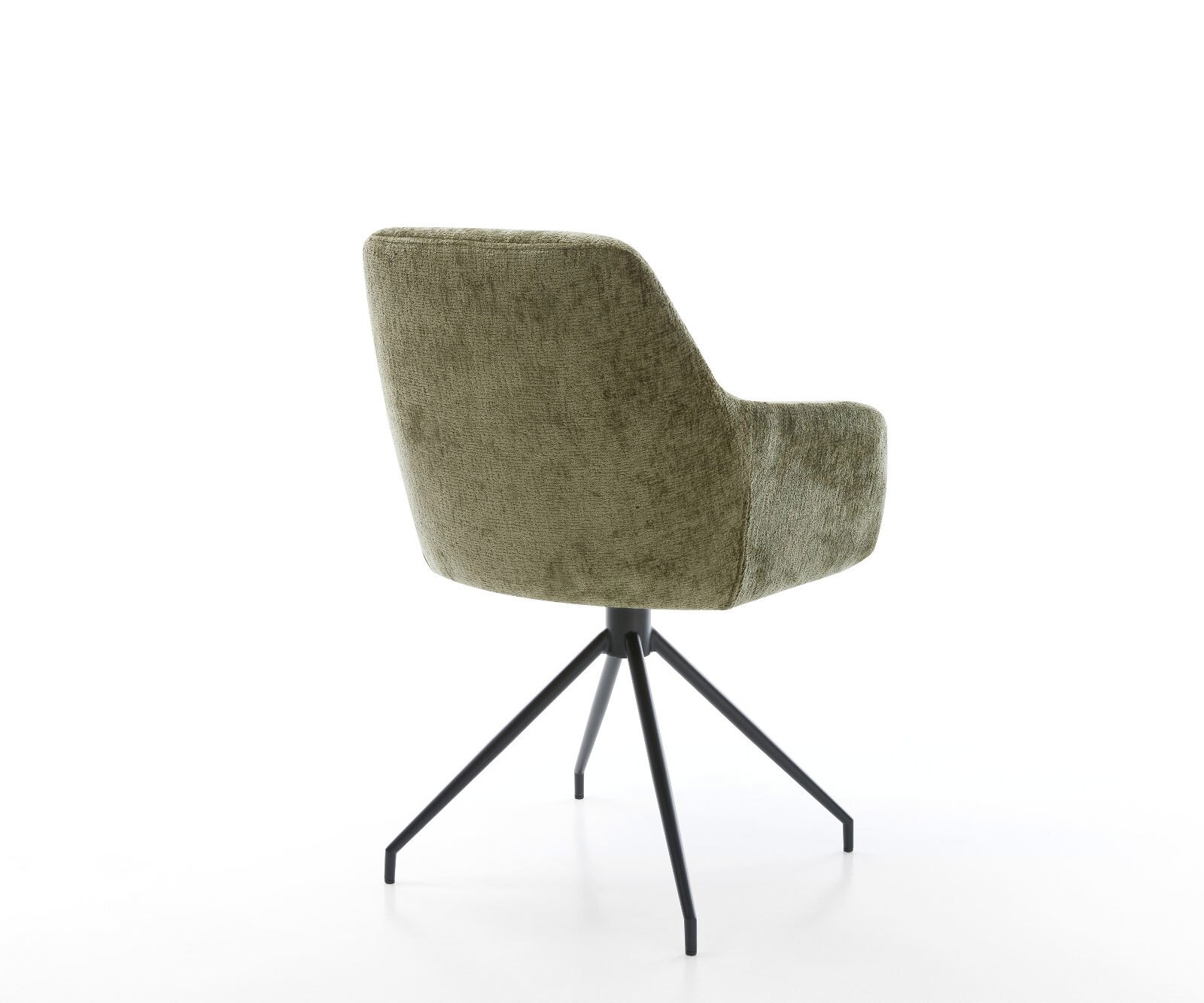 Chaise-pivotante Pejo-Flex chenille olive pied croisé conique noir pivotement sur 180° ressorts ensachés 4