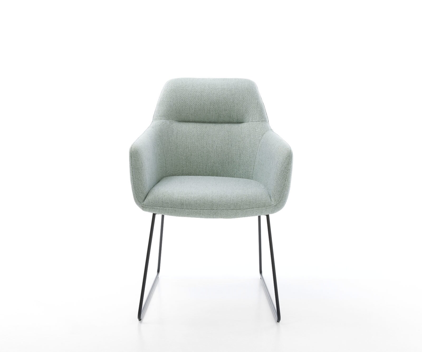 Chaise-de-salle-à-manger Pejo-Flex rayures Vert menthe pied trapèze noir ressorts ensachés 1 Chaise-de-salle-à-manger Pejo-Flex rayures Vert menthe pied trapèze noir ressorts ensachés 1