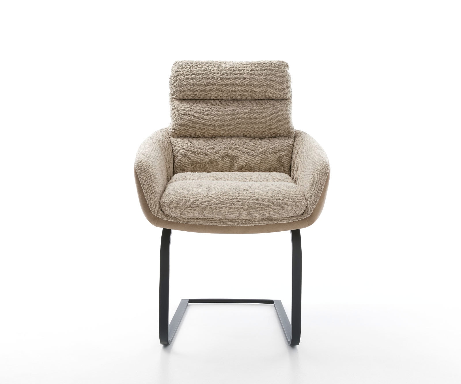 Cantilever Abelia-Flex avec accoudoirs tissu mixte couleur boue pied cantilever plat noir 1 Cantilever Abelia-Flex avec accoudoirs tissu mixte couleur boue pied cantilever plat noir 1