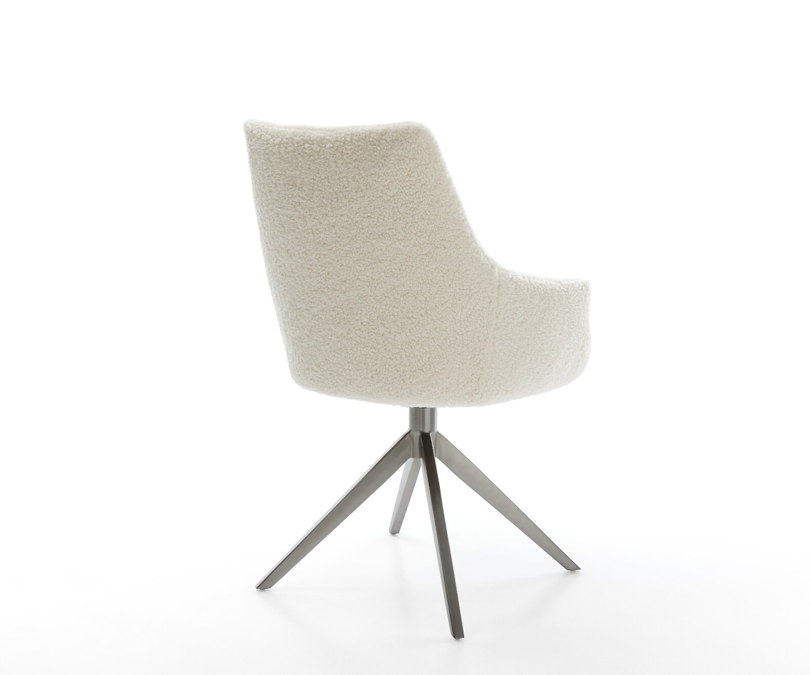 Chaise-pivotante Alja-Flex avec accoudoirs tissu teddy beige pied croisé large grafiete pivotement sur 360° fonction bascule resorts ensachés 4