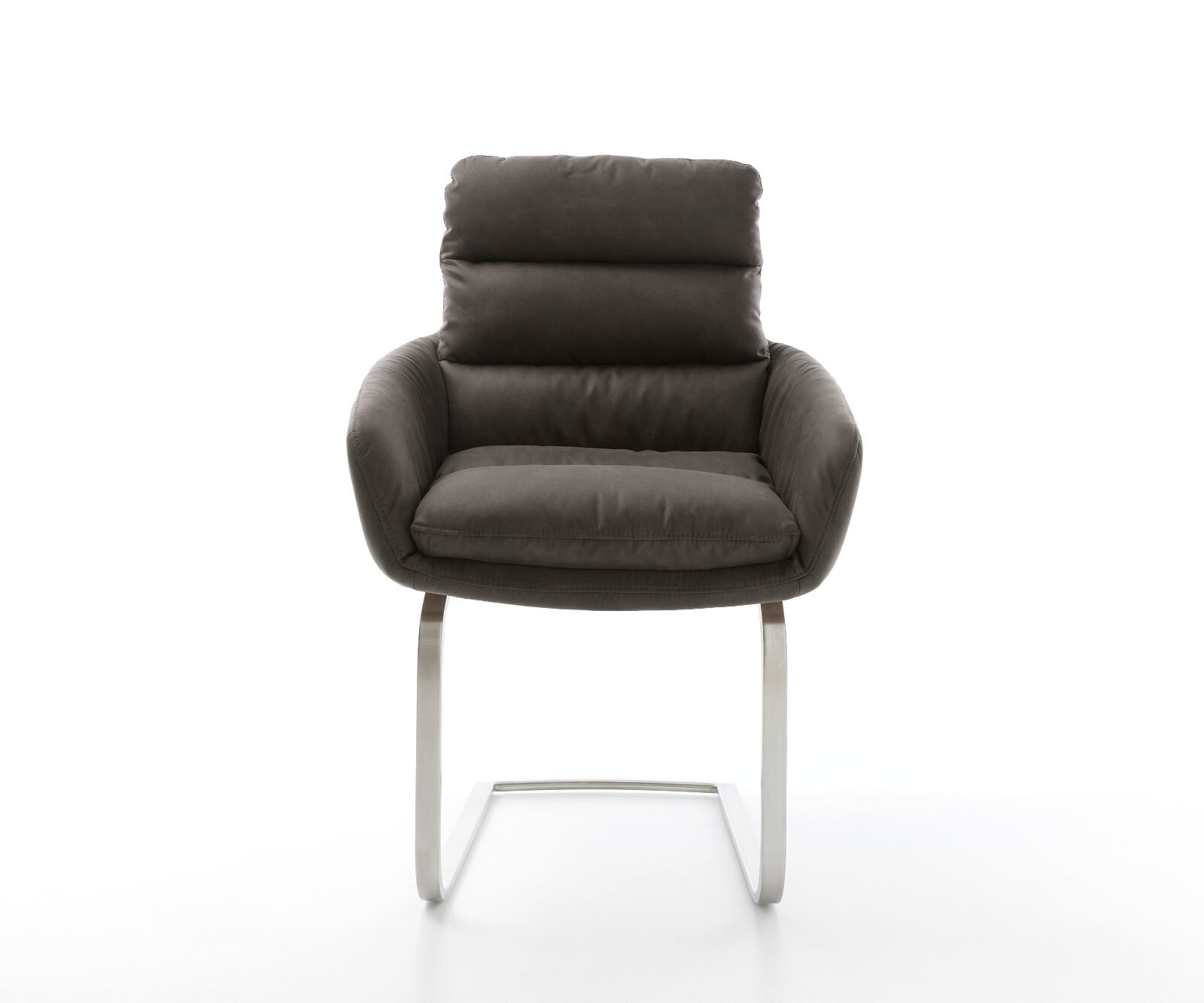 Cantilever Abelia-Flex avec accoudoirs microvelours anthracite vintage pied cantilever plat acier inoxydable brossé 1 Cantilever Abelia-Flex avec accoudoirs microvelours anthracite vintage pied cantilever plat acier inoxydable brossé 1