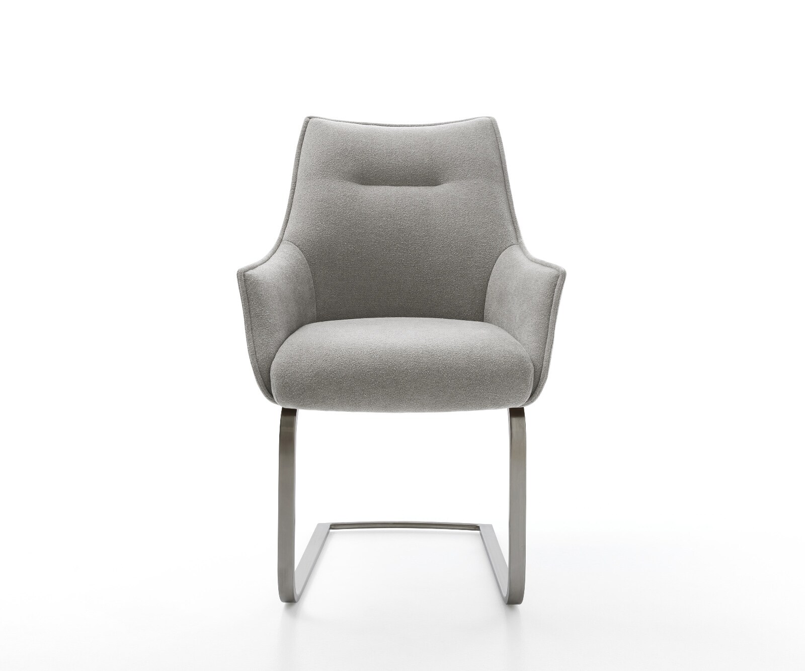 Cantilever Alja-Flex avec accoudoirs tissu structuré doux gris pied cantilever plat grafiete resorts ensachés 2