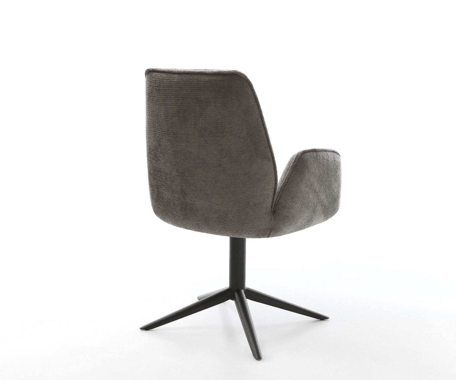 Chaise-pivotante Zoa-Flex bouclé doux couleur boue pied de chaise 4 branches noir pivotement sur 360° fonction bascule resorts ensachés 4
