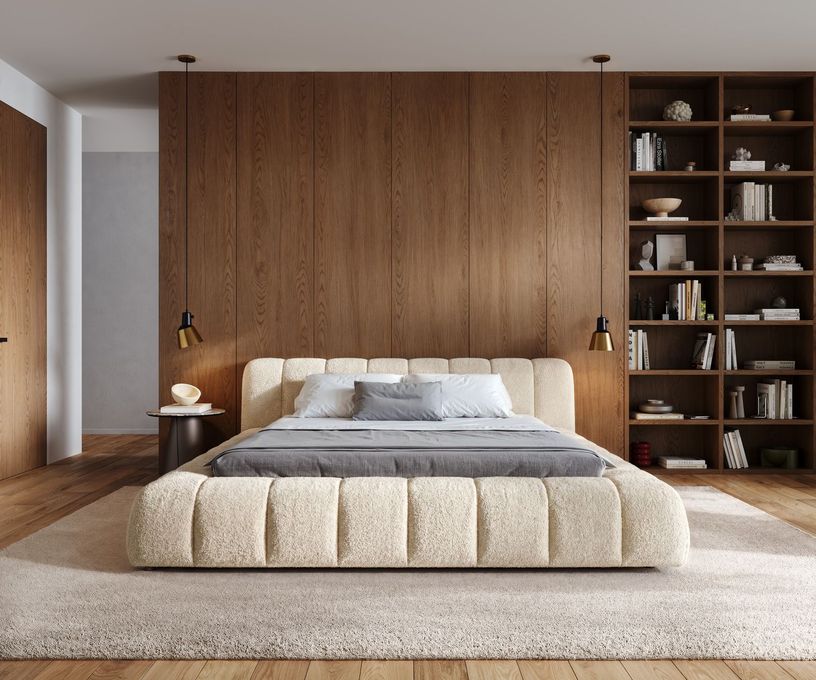 Sommier-rembourré Cutio 180x200 cm Tissu peluche beige 1