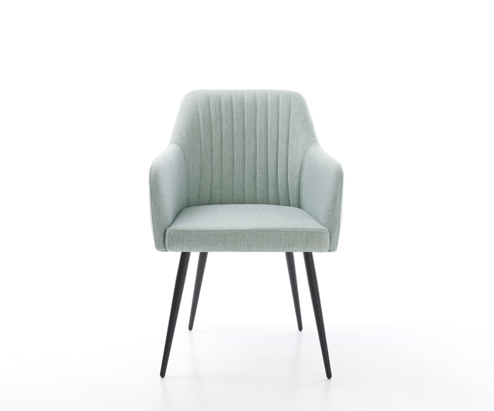 Chaise-de-salle-à-manger Greg-Flex rayures Vert menthe 4 pieds coniques noir 1