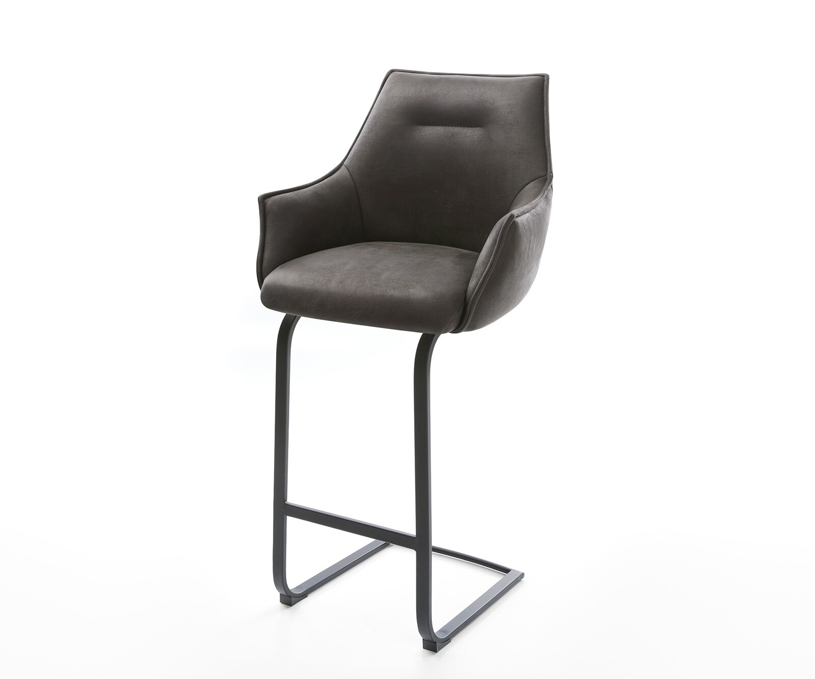 Chaise-de-bar Alja-Flex Microfibre Anthracite Vintage Chaise cantilever plate Métal Noir Ressorts ensachés 1