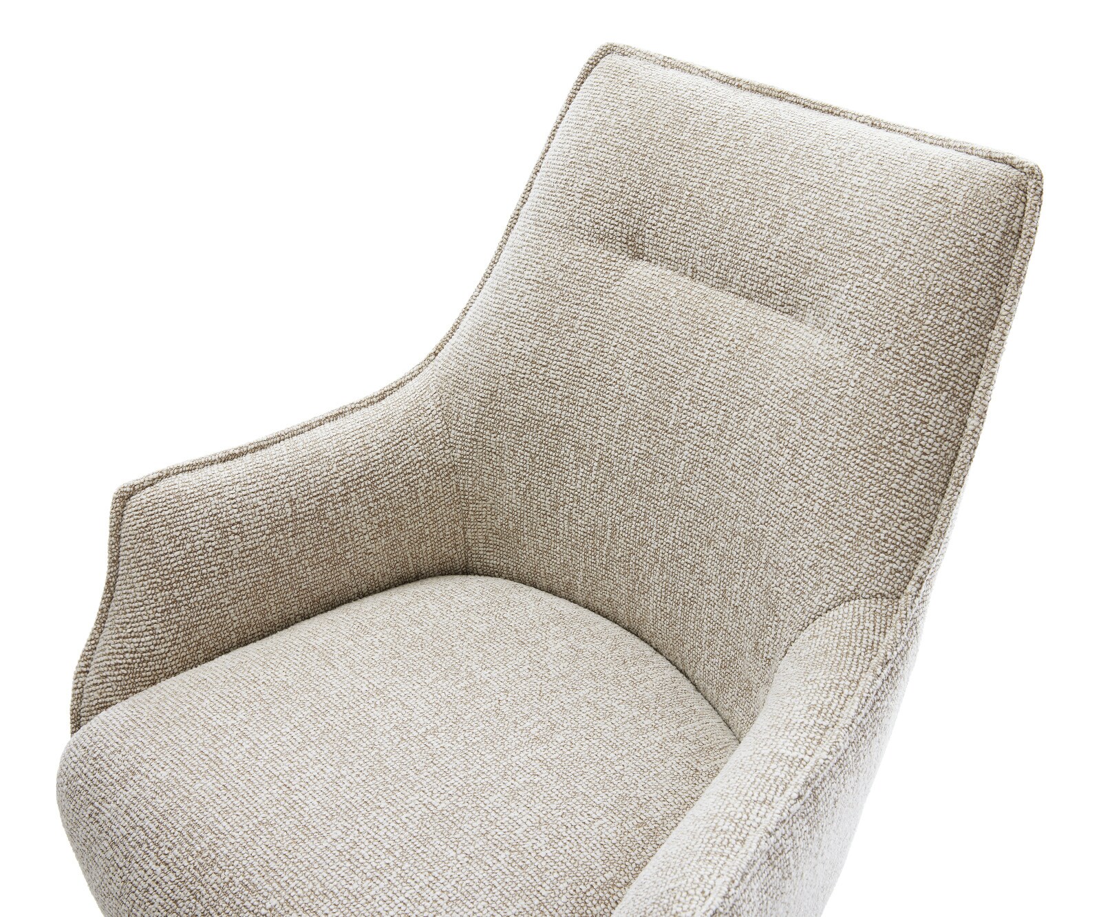 Chaise-pivotante Alja-Flex avec accoudoirs tissu tissé doux beige pied croisé large acier inoxydable pivotement sur 360° fonction bascule resorts ensachés 3