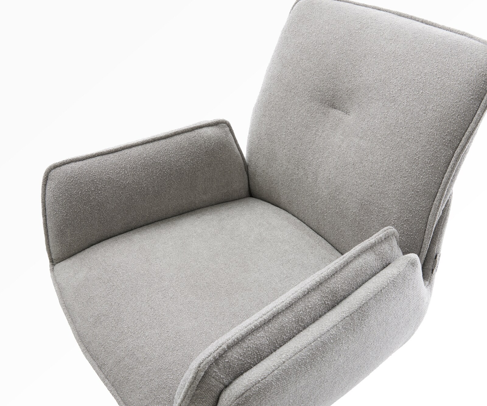 Chaise-de-bar Nela-Flex Tissu structuré doux Gris Pied trapèze noir Noir 4