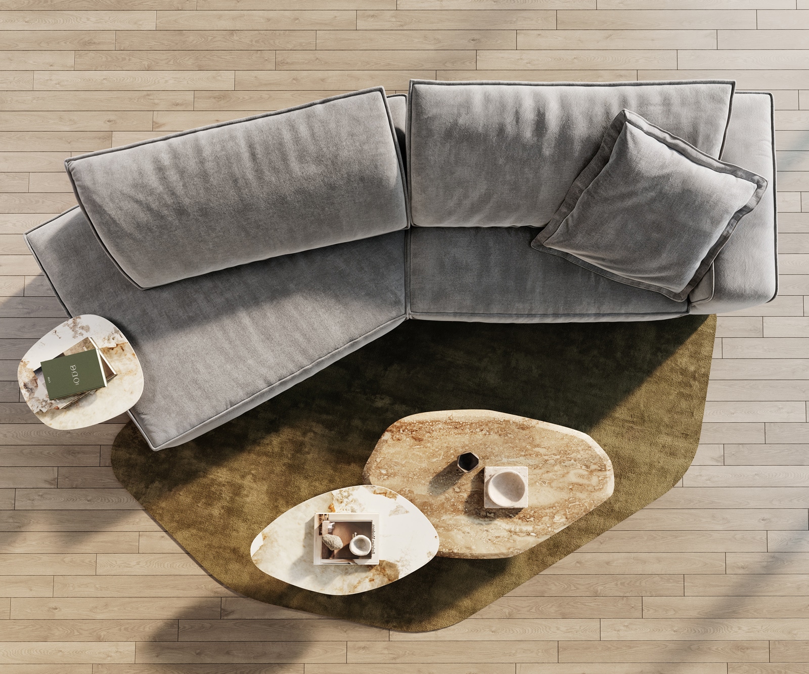 Grand canapé Snoosh 400x150 cm Tissu structuré Soft Gris méridienne gauche 5 Grand canapé Snoosh 400x150 cm Tissu structuré Soft Gris méridienne gauche 5
