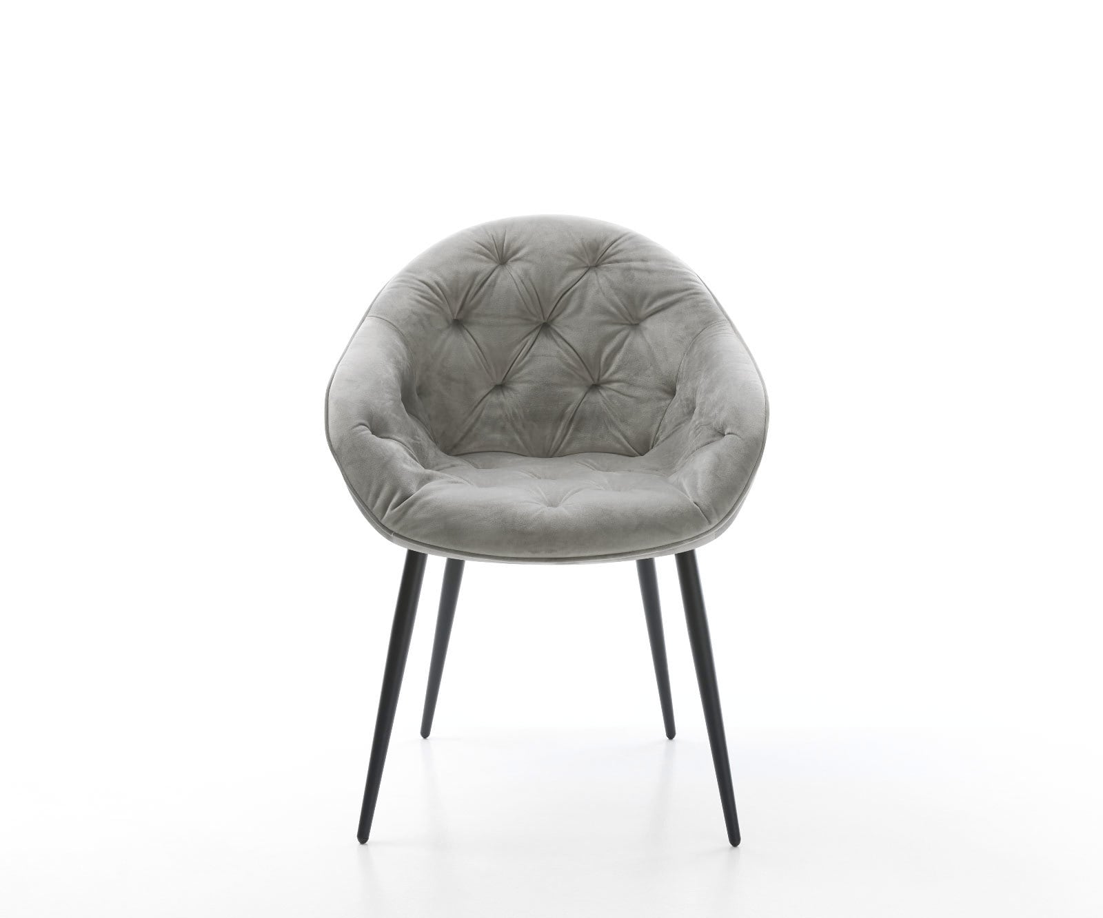 Chaise-de-salle-à-manger Gaio-Flex velours gris 4 pieds coniques noir 1 Chaise-de-salle-à-manger Gaio-Flex velours gris 4 pieds coniques noir 1