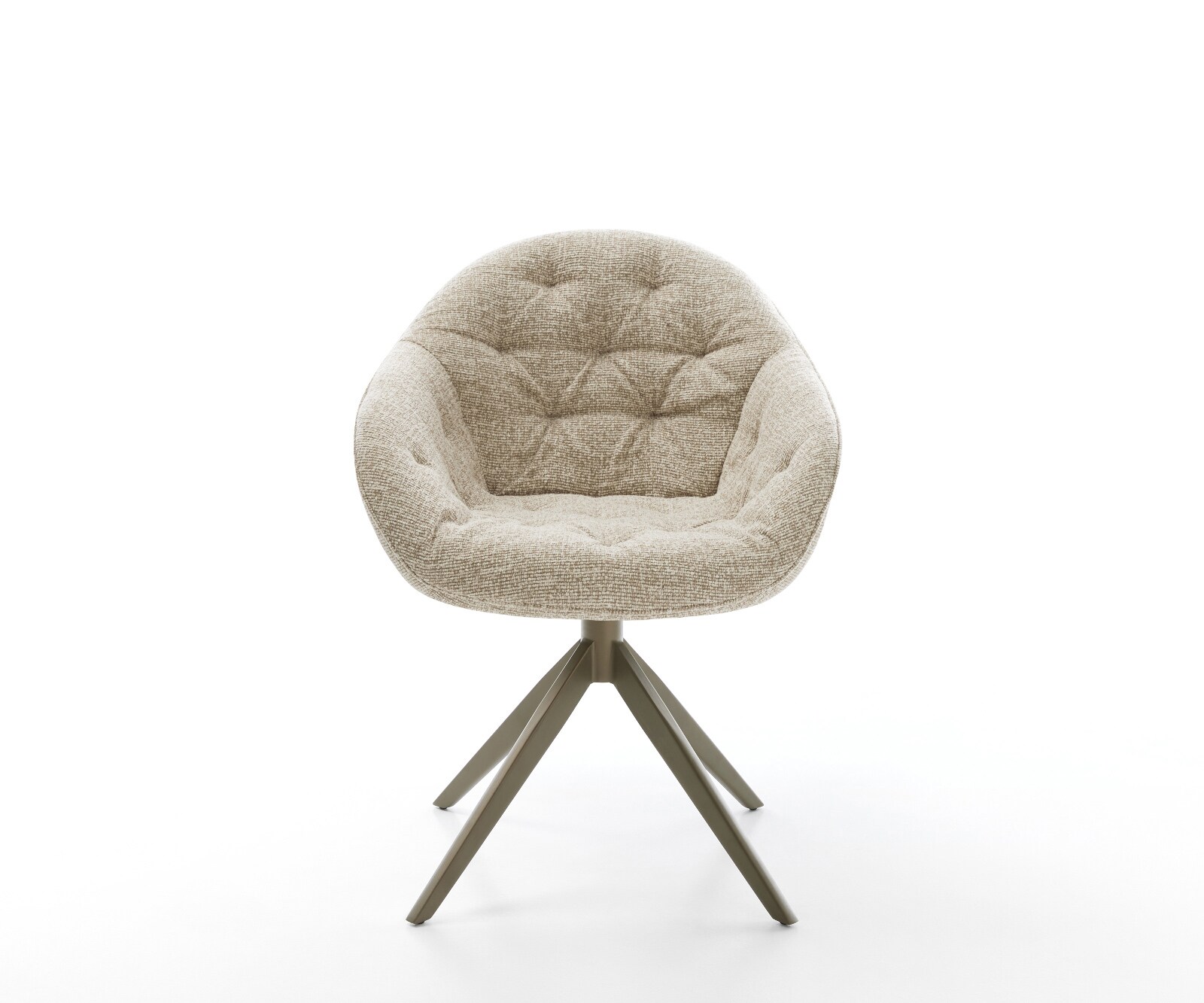 Chaise-pivotante Gaio-Flex tissu tissé doux beige pied croisé large aspect titane pivotement sur 360° fonction bascule 1