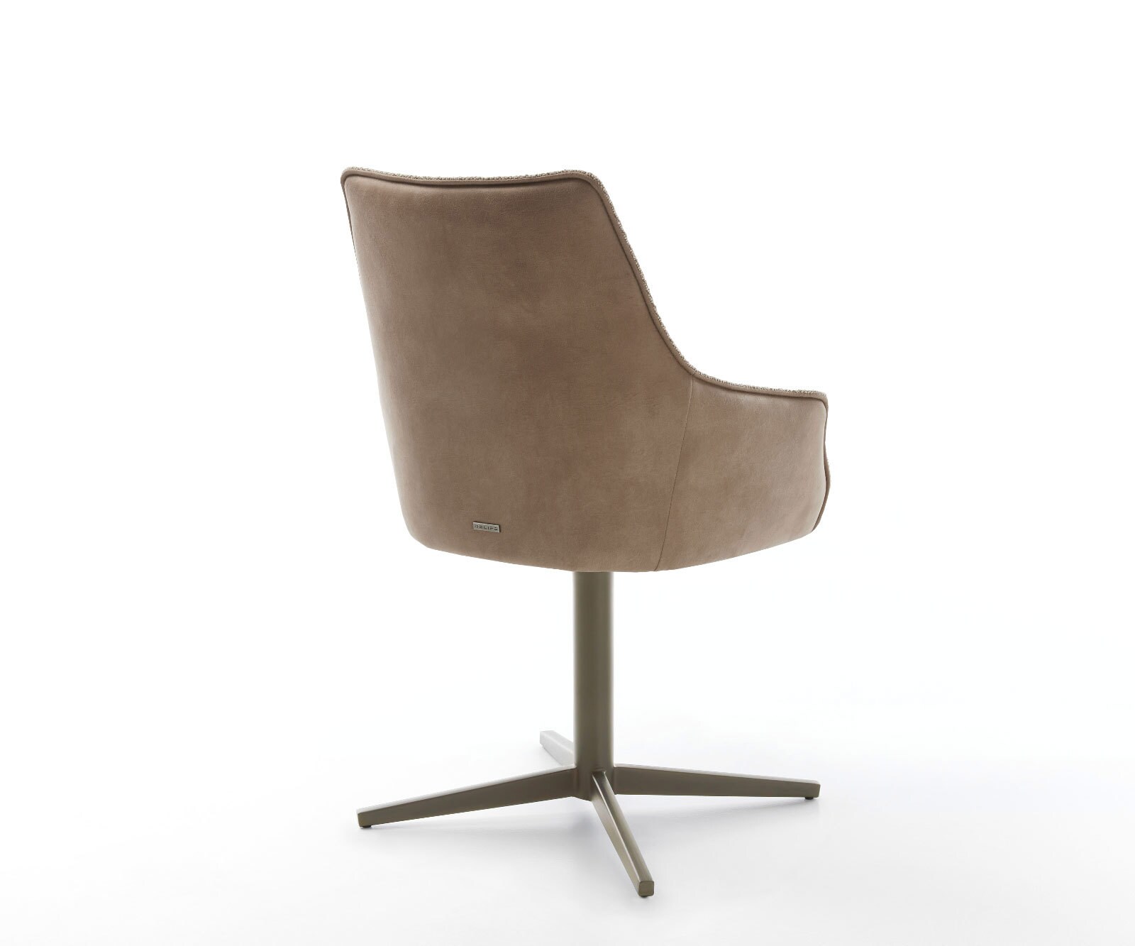 Chaise-pivotante Alja-Flex avec accoudoirs tissu mixte couleur boue pied de chaise 4 branches aspect titane pivotement sur 360° ressorts ensachés 4 Chaise-pivotante Alja-Flex avec accoudoirs tissu mixte couleur boue pied de chaise 4 branches aspect titane pivotement sur 360° ressorts ensachés 4