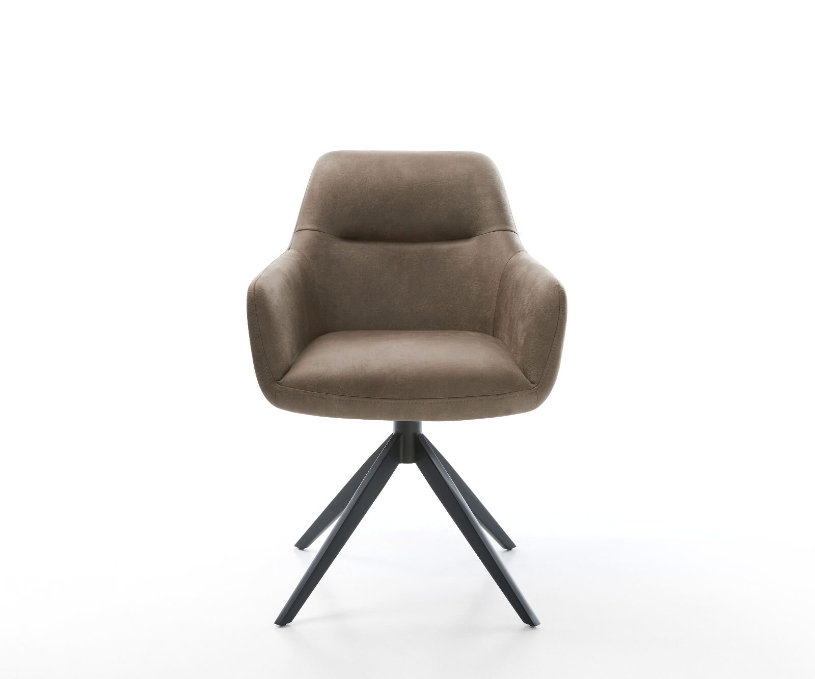 Chaise-pivotante Pejo-Flex microvelours taupe vintage pied croisé large noir pivotement sur 360° fonction bascule ressorts ensachés 1