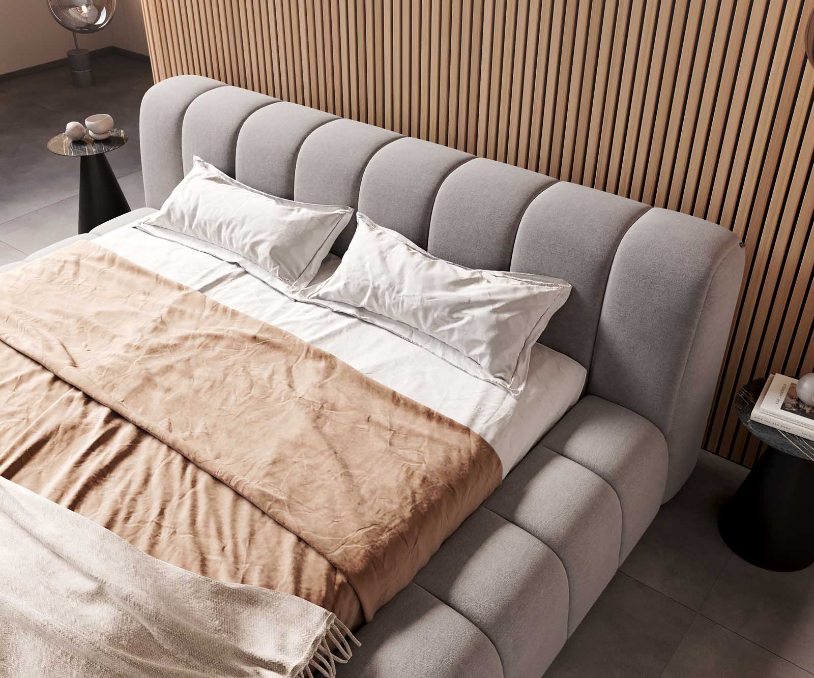 Sommier-rembourré Cutio 180x200 cm microfibre gris 4