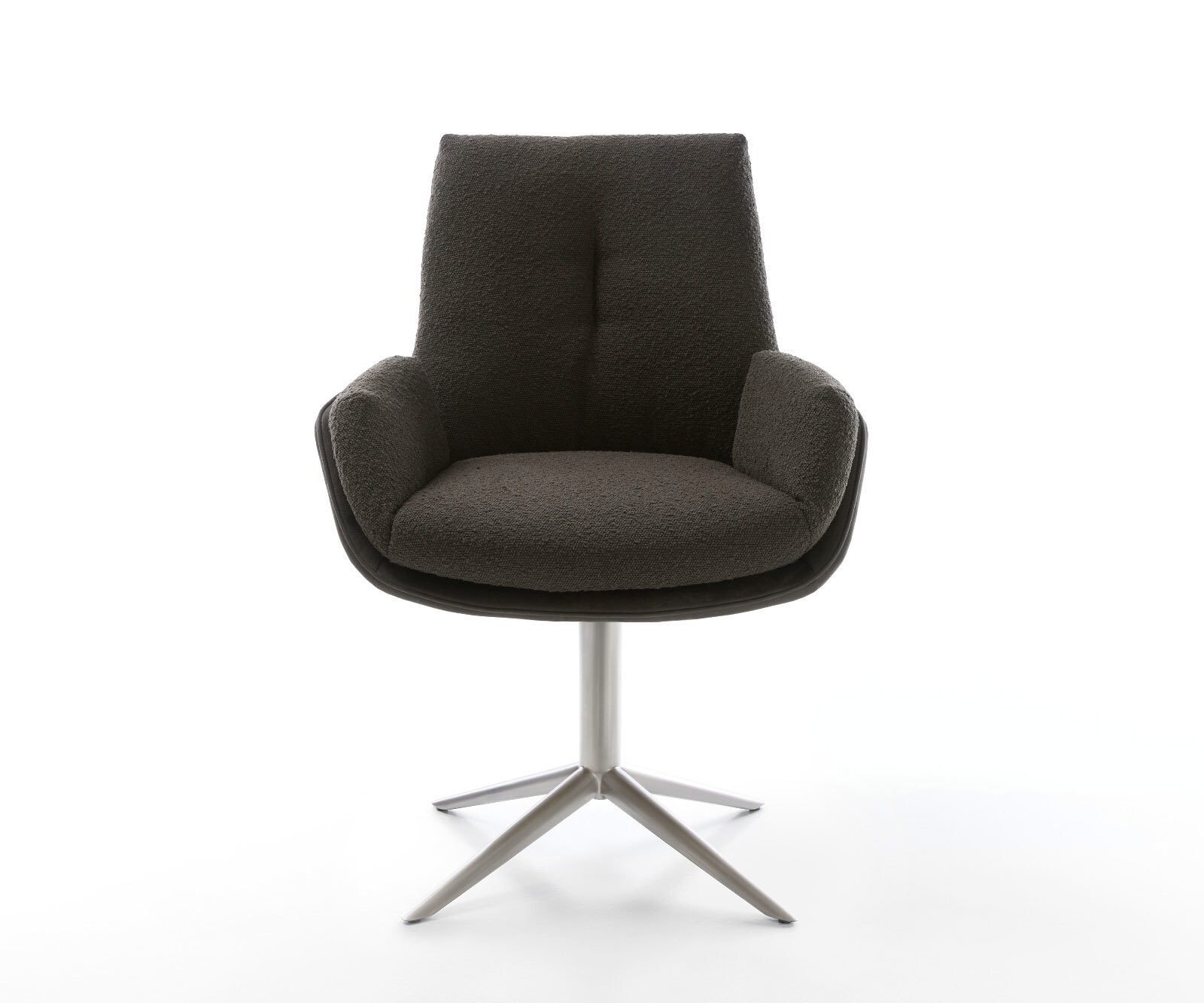 Chaise-pivotante Clea-Flex tissu mixte noir pied de chaise 4 branches acier inoxydable brossé pivotement sur 360° fonction bascule 2