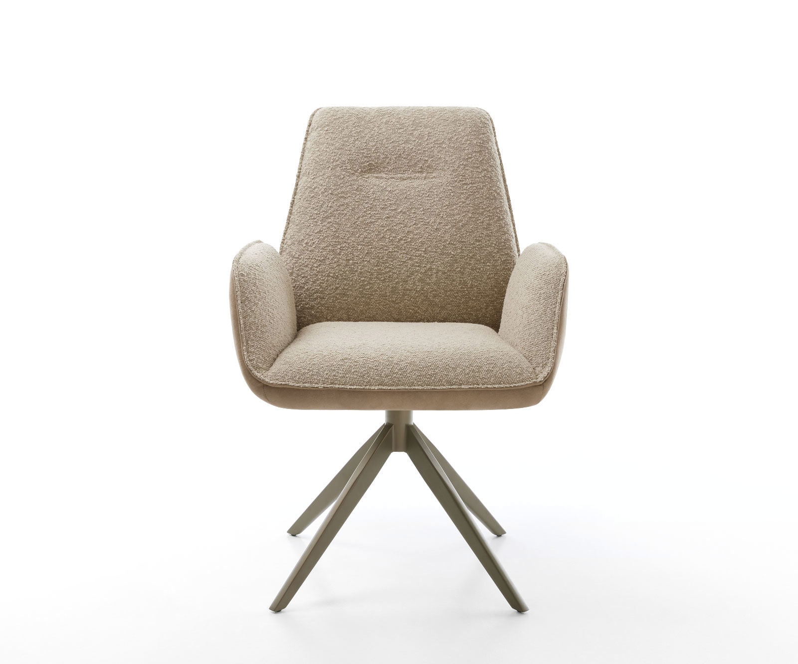 Chaise-pivotante Zoa-Flex tissu mixte couleur boue pied croisé large aspect titane pivotement sur 360° ressorts ensachés 1 Chaise-pivotante Zoa-Flex tissu mixte couleur boue pied croisé large aspect titane pivotement sur 360° ressorts ensachés 1