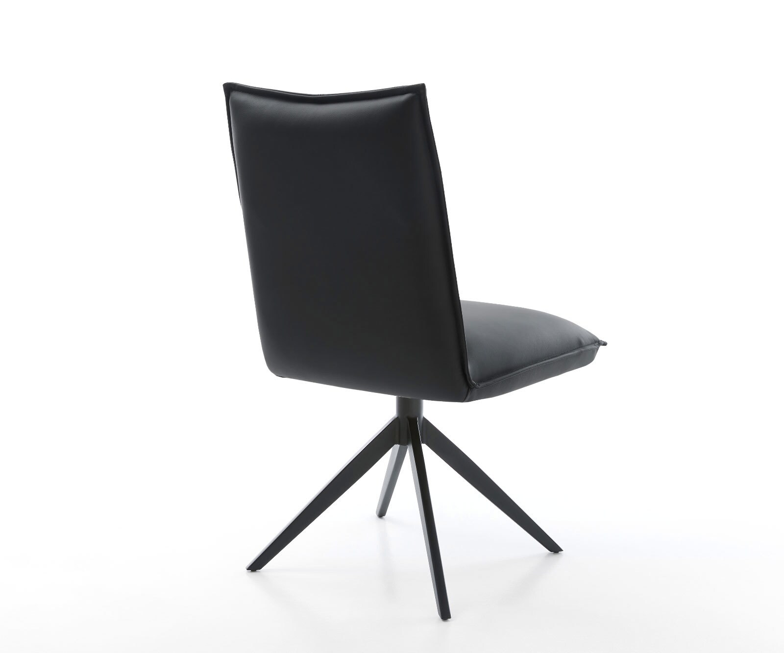 Chaise-pivotante Lelio-Flex cuir de vache noir pied croisé large noir pivotement sur 360° fonction bascule ressorts ensachés 5