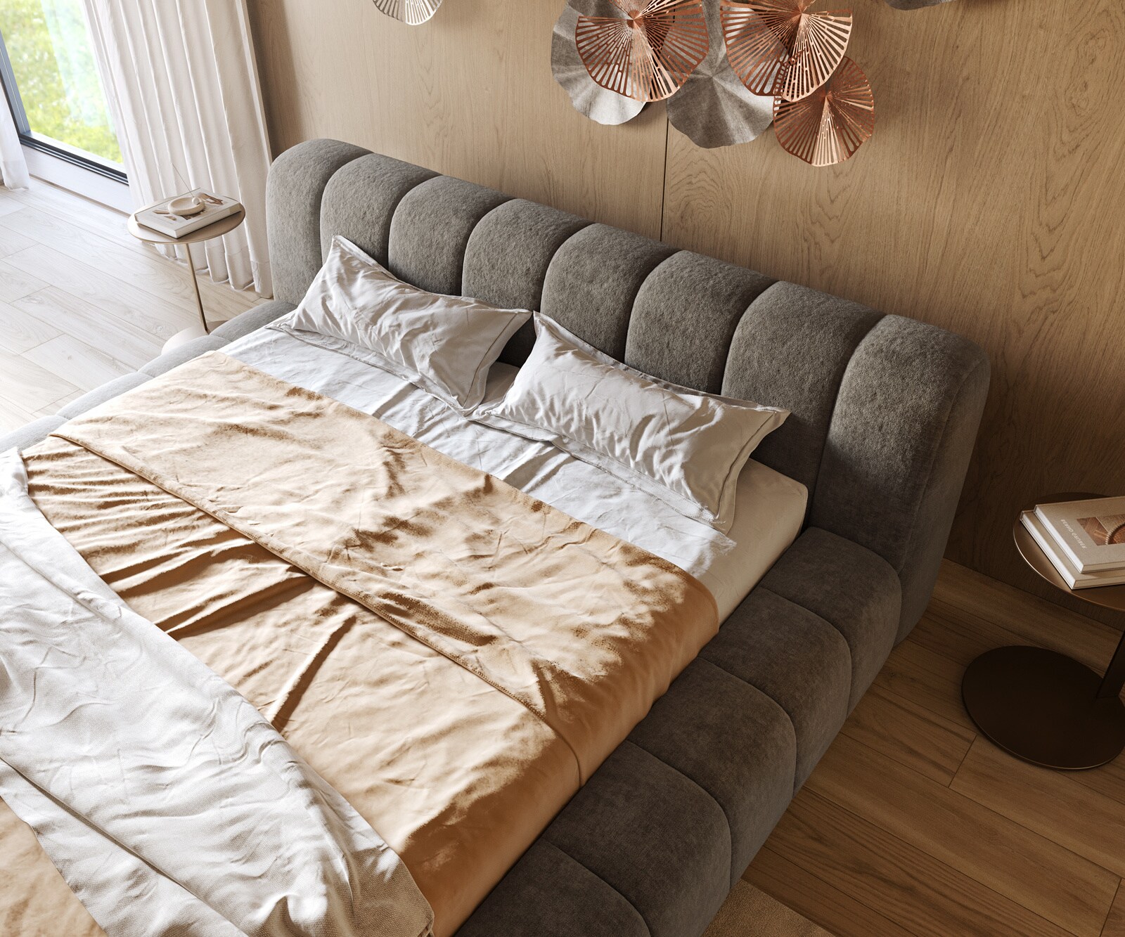 Sommier-rembourré Cutio 180x200 cm Bouclé Soft Boue 4