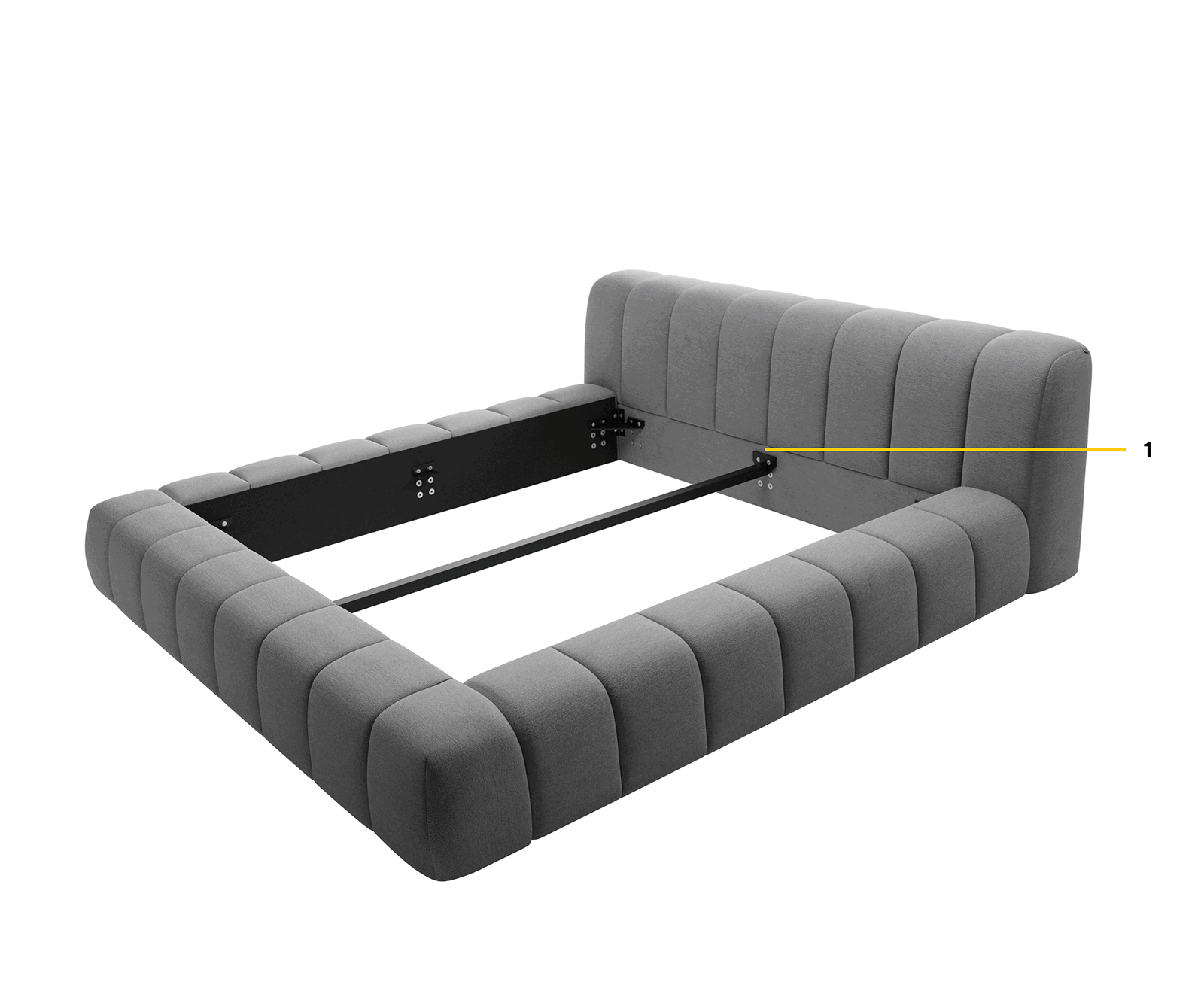 Sommier-rembourré Cutio 180x200 cm Bouclé gris argenté 8